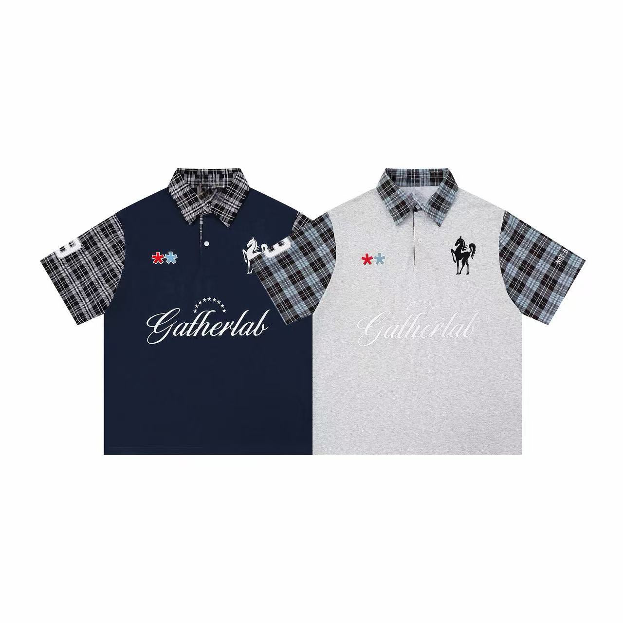 Omirad Plaid Sleeve Polo Shirt