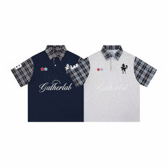 Omirad Plaid Sleeve Polo Shirt