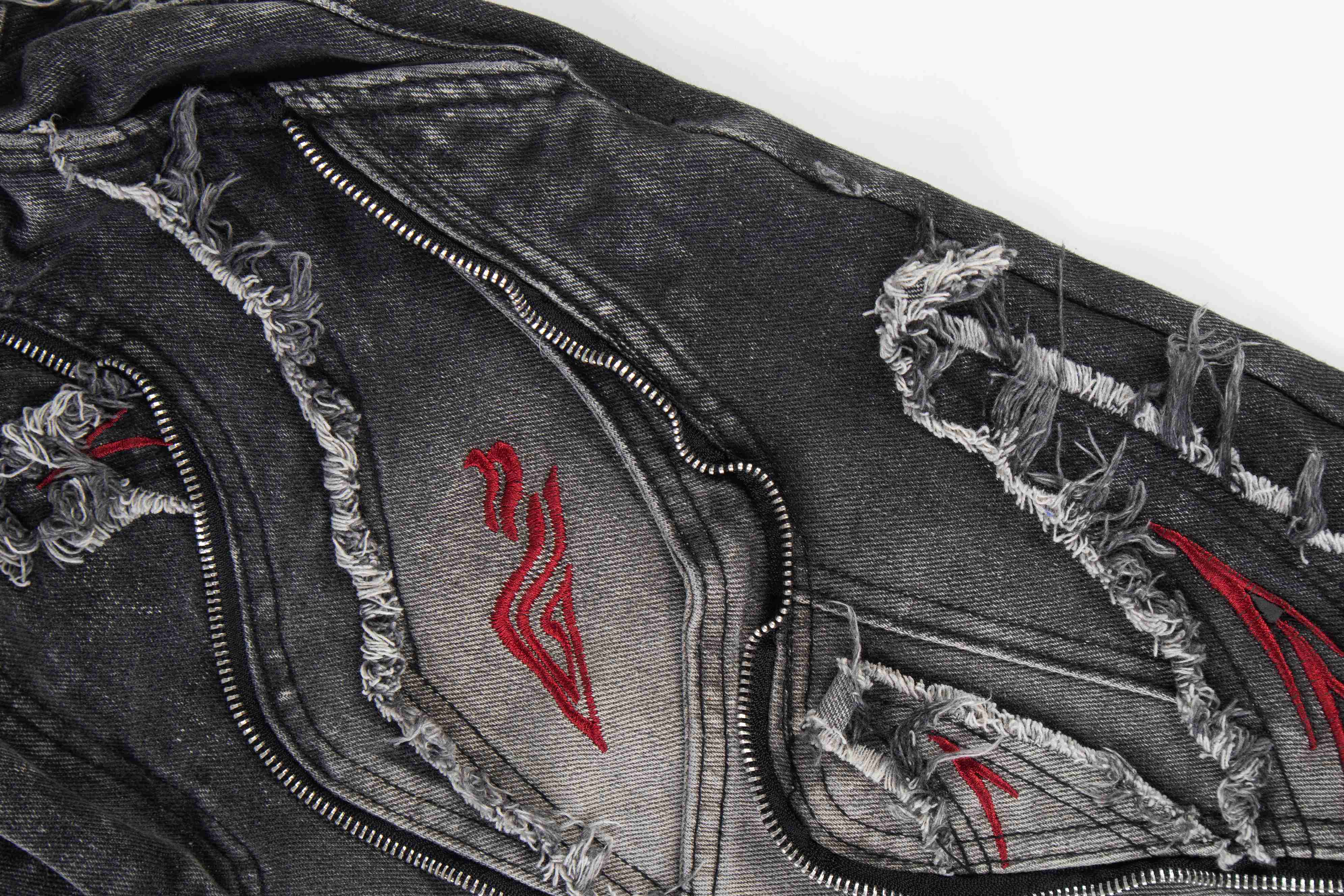 Omirad Distressed Panel Baggy Jeans
