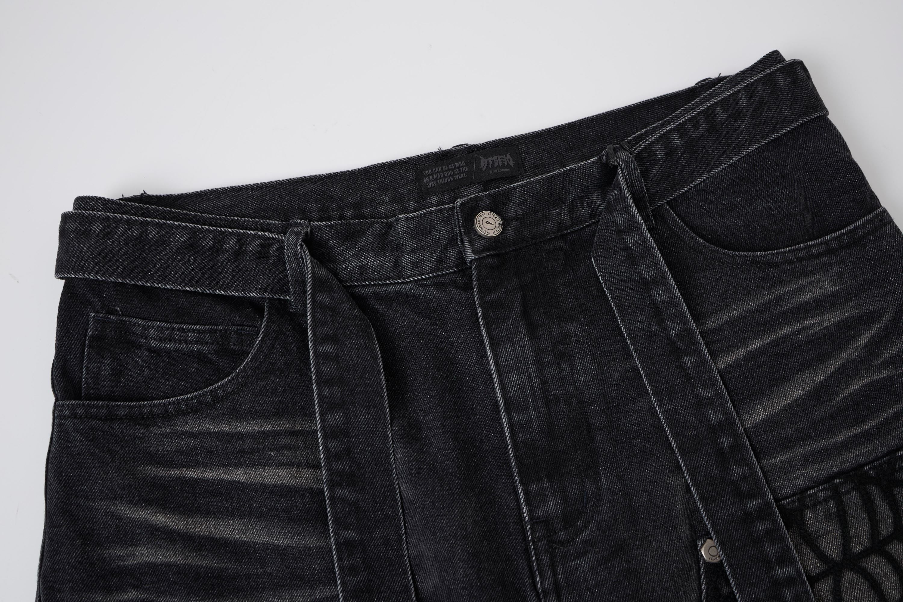 Omirad Web Panel Strap Denim Shorts