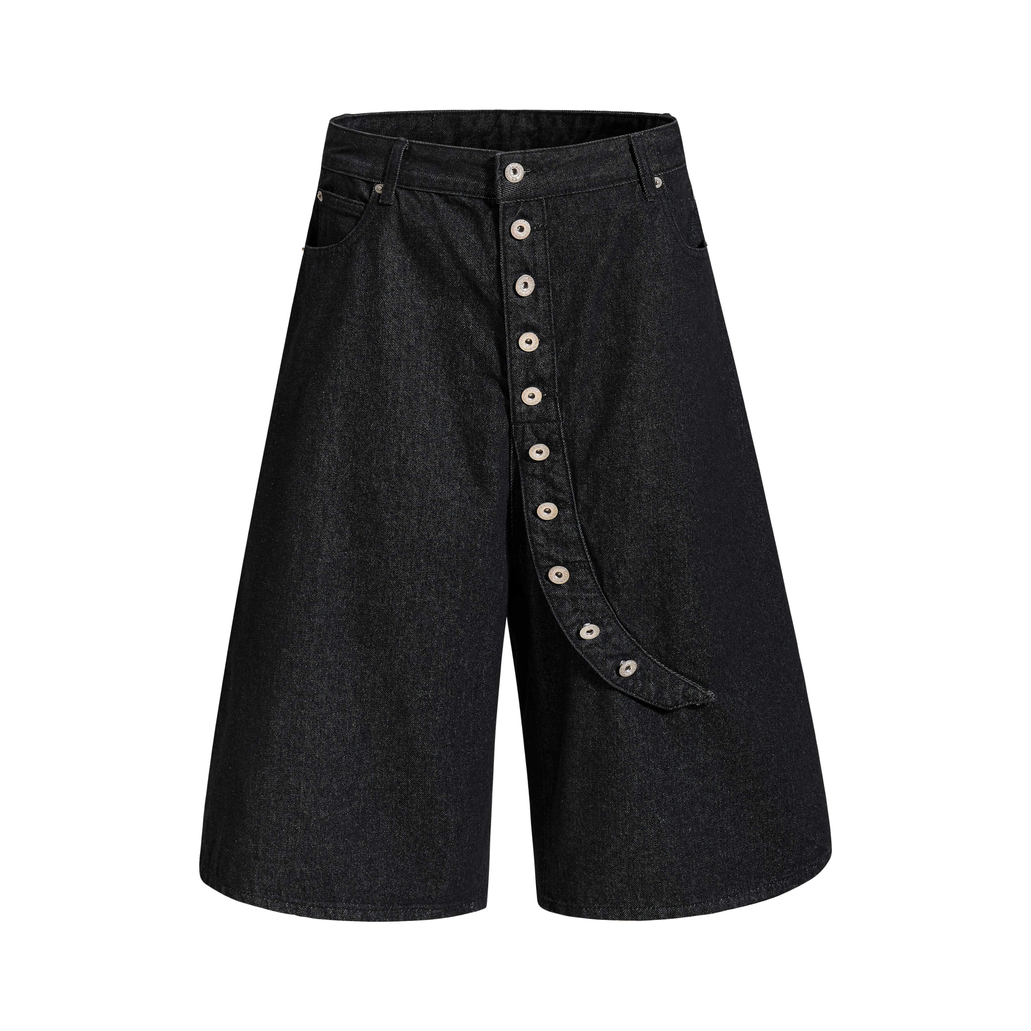 Omirad Asymmetric Button Denim Shorts