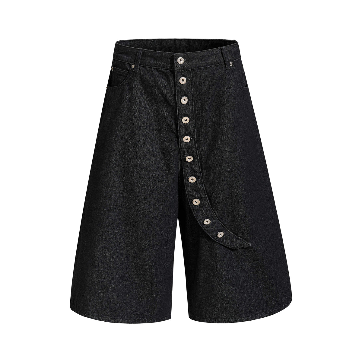 Omirad Asymmetric Button Denim Shorts