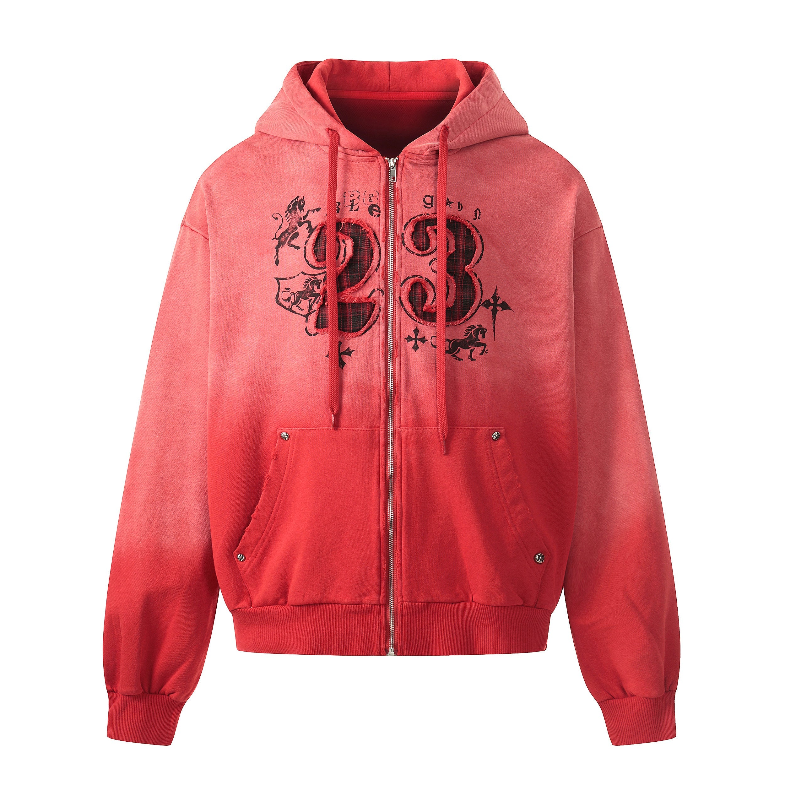 Omirad Gradient Graphic Zip-Up Hoodie