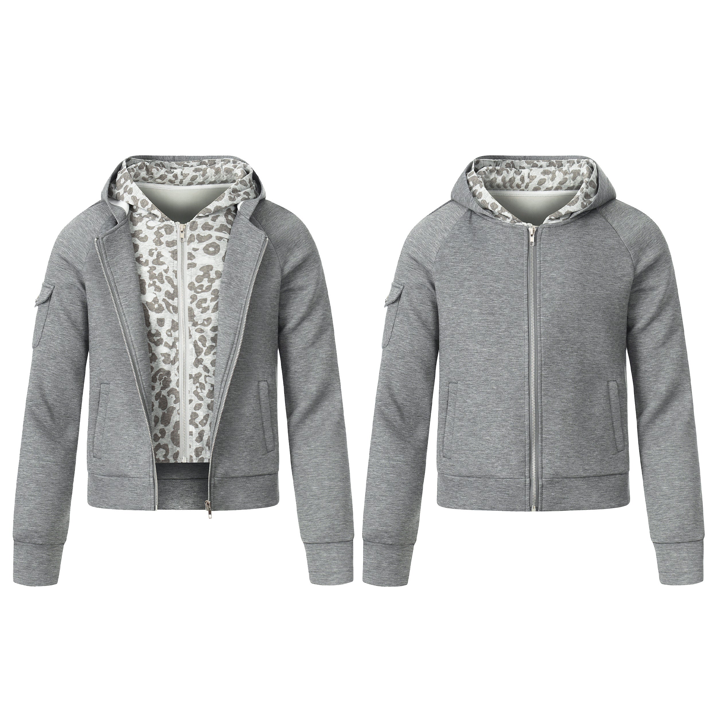 Omirad Layered Zip-Up Hoodie