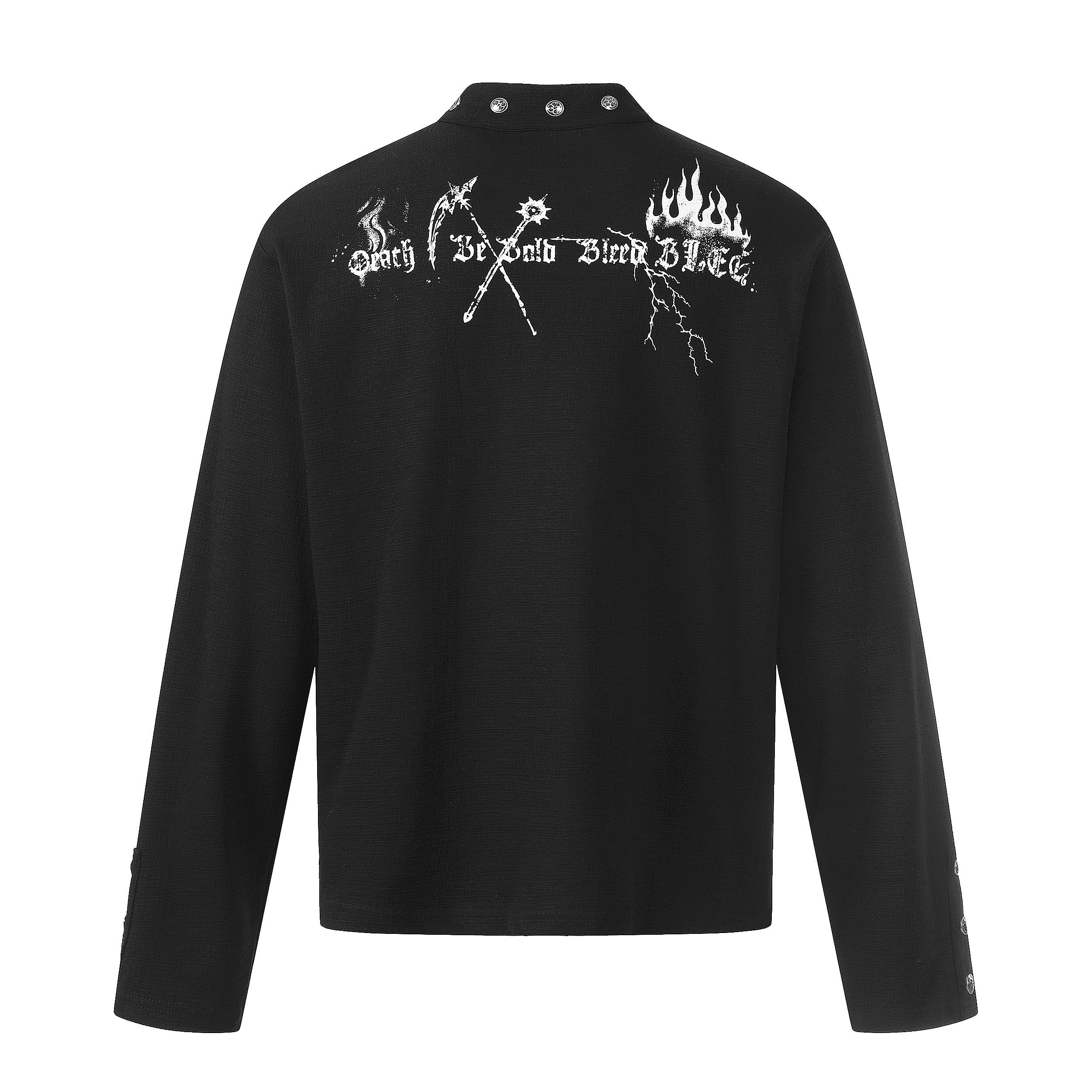 Omirad Graphic Long Sleeve Henley Shirt