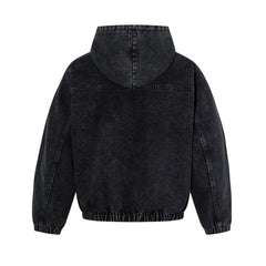 Omirad Toggle-Front Washed Denim Hoodie