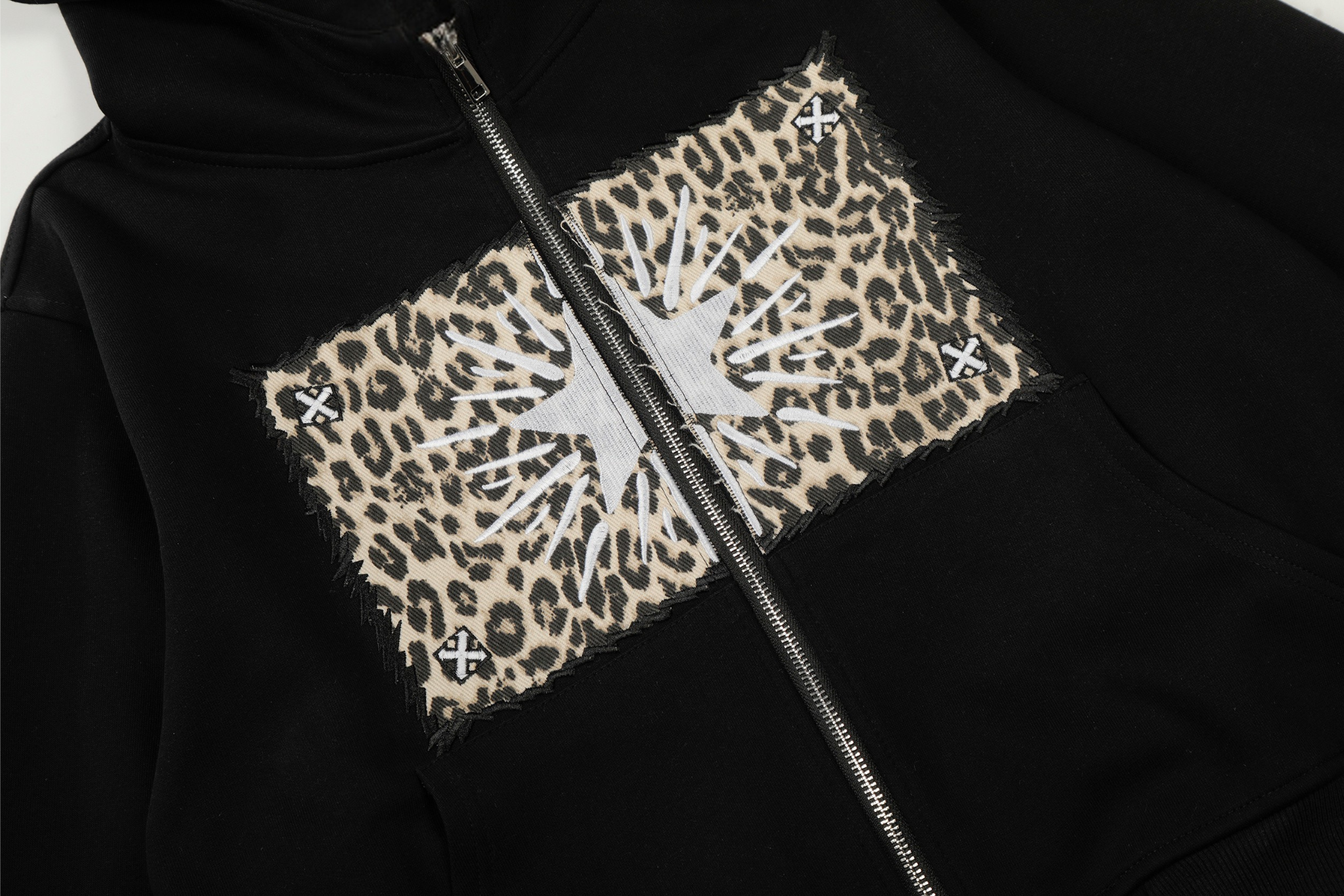 Omirad Leopard Panel Zip Hoodie