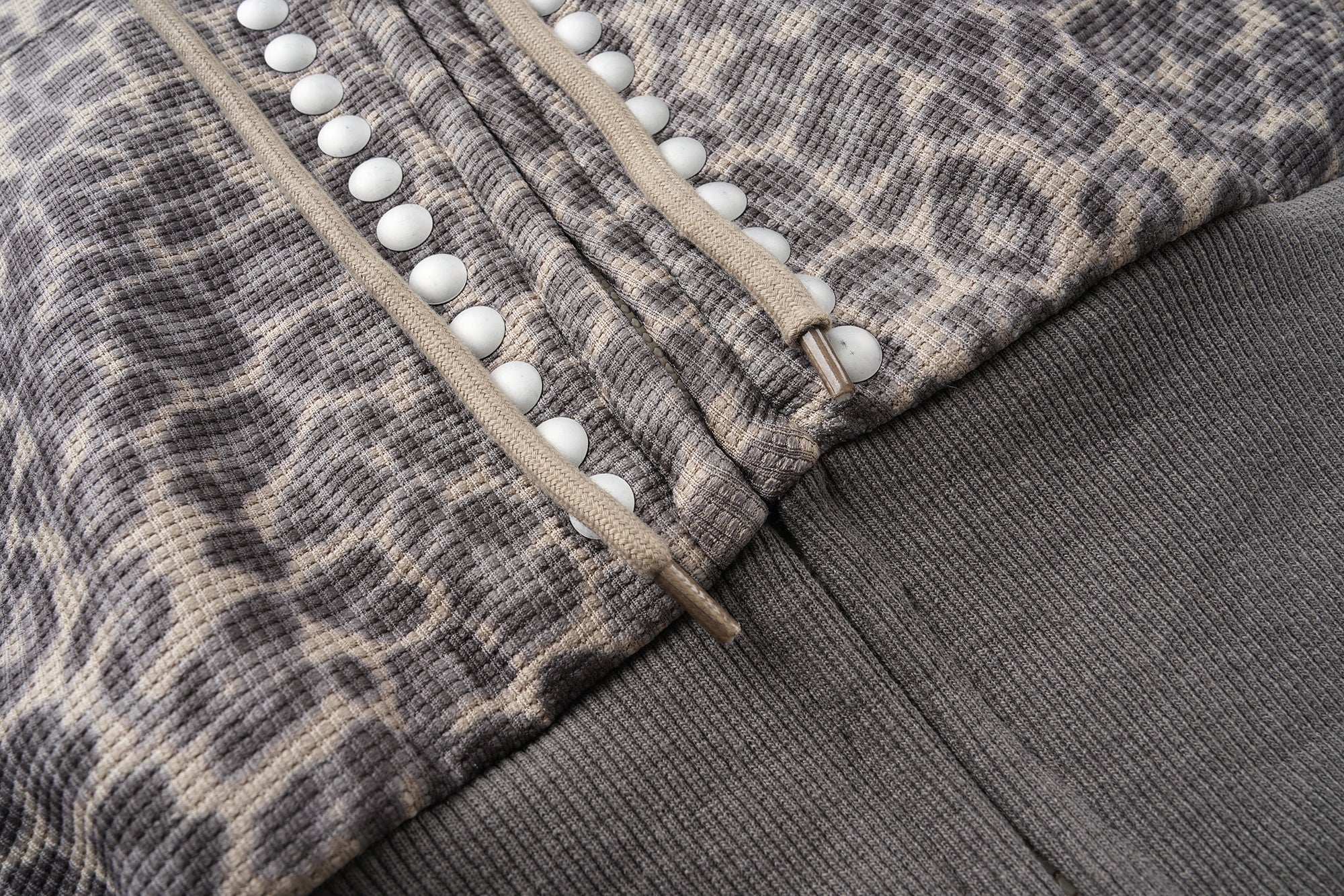 Omirad Studded Cross Cropped Zip Hoodie