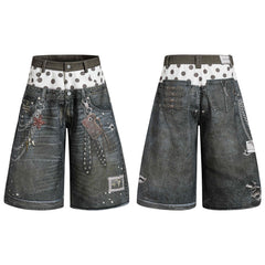 Omirad Layered Punk Denim Jorts