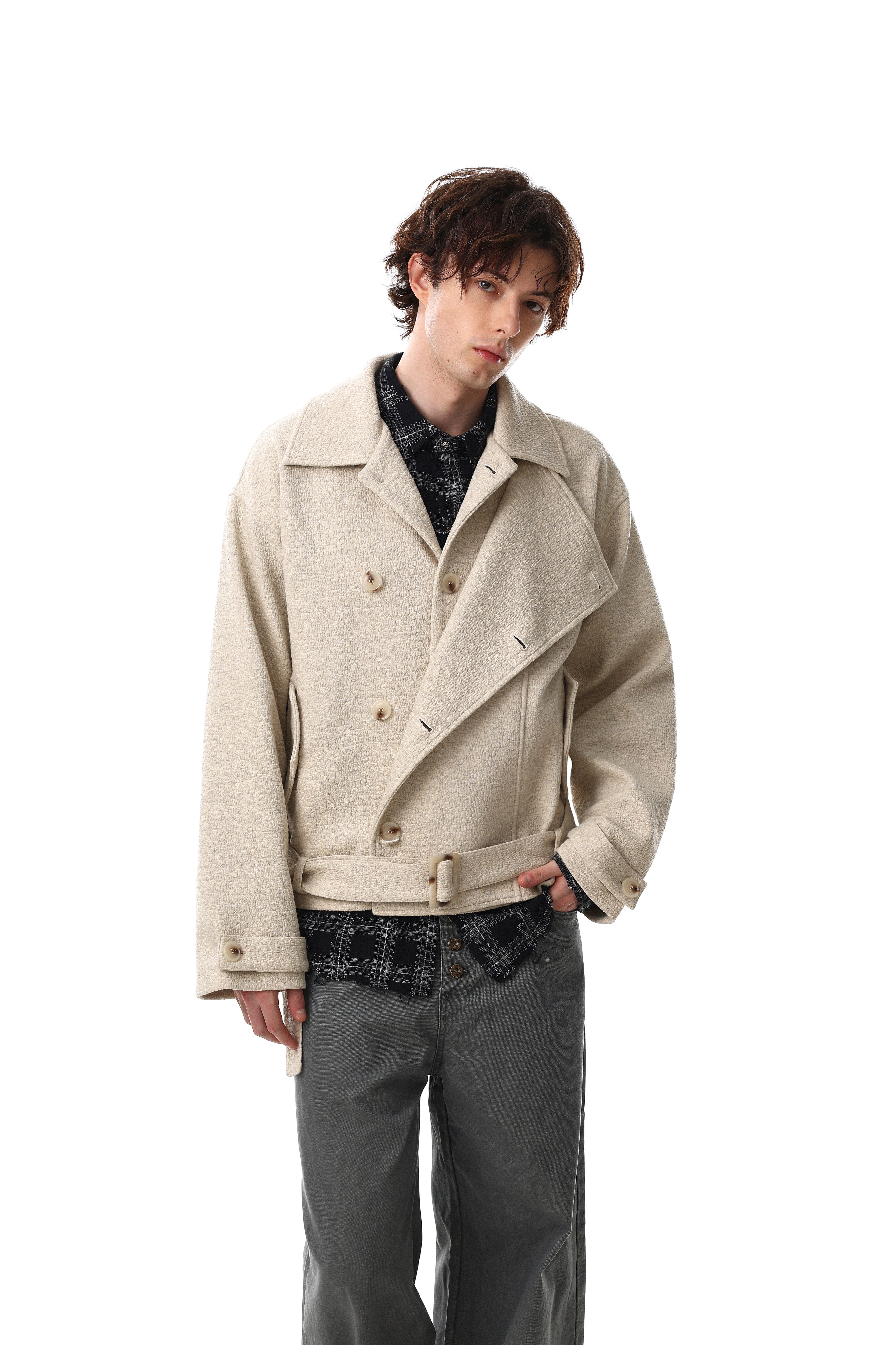 Omirad Belted Cropped Jacket