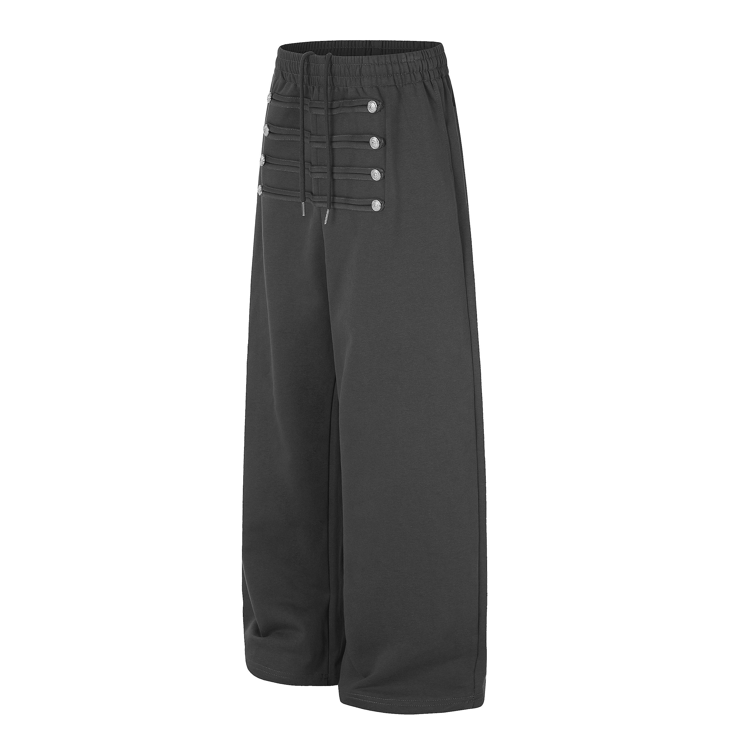 Omirad Military Button Wide Leg Sweatpants