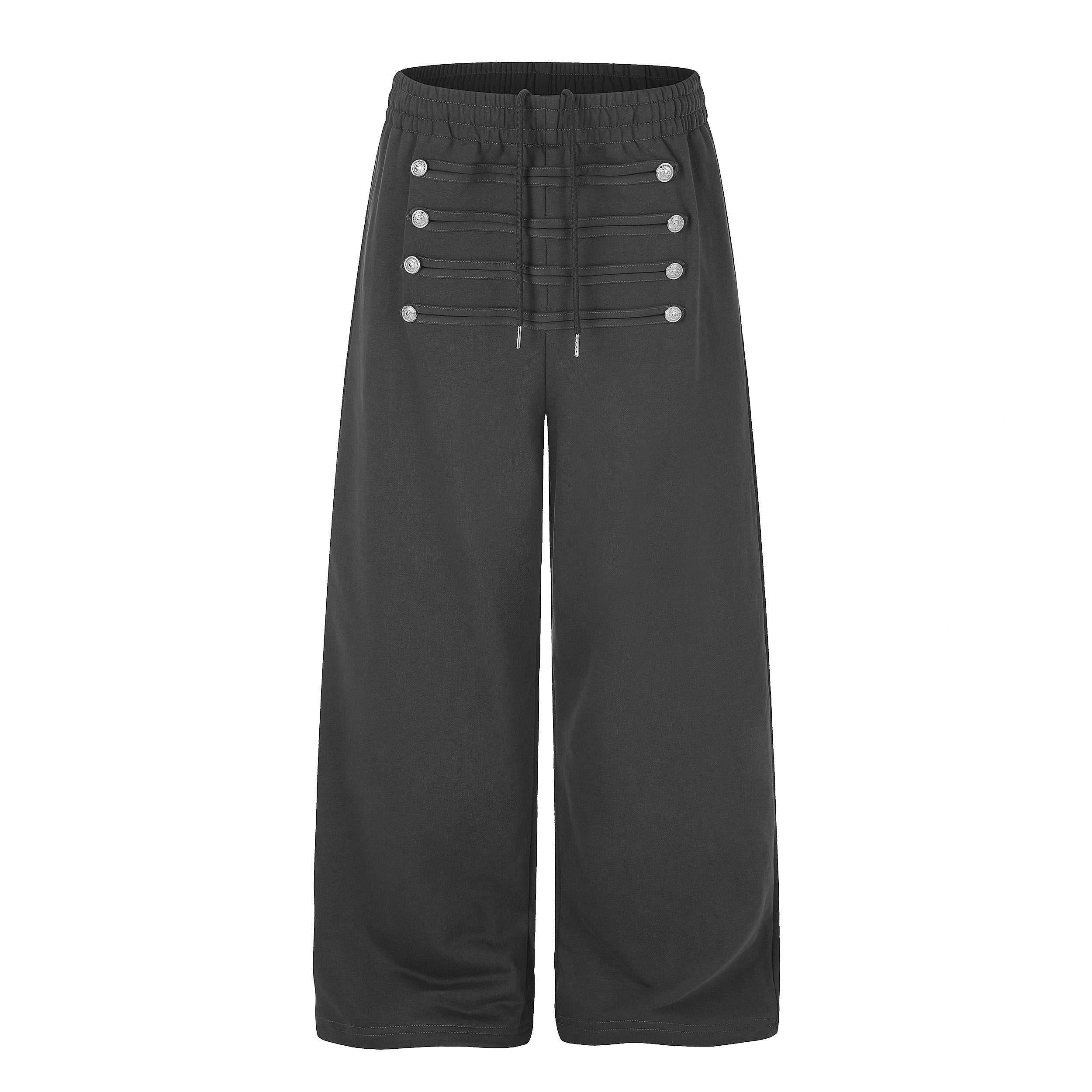 Omirad Military Button Wide Leg Sweatpants