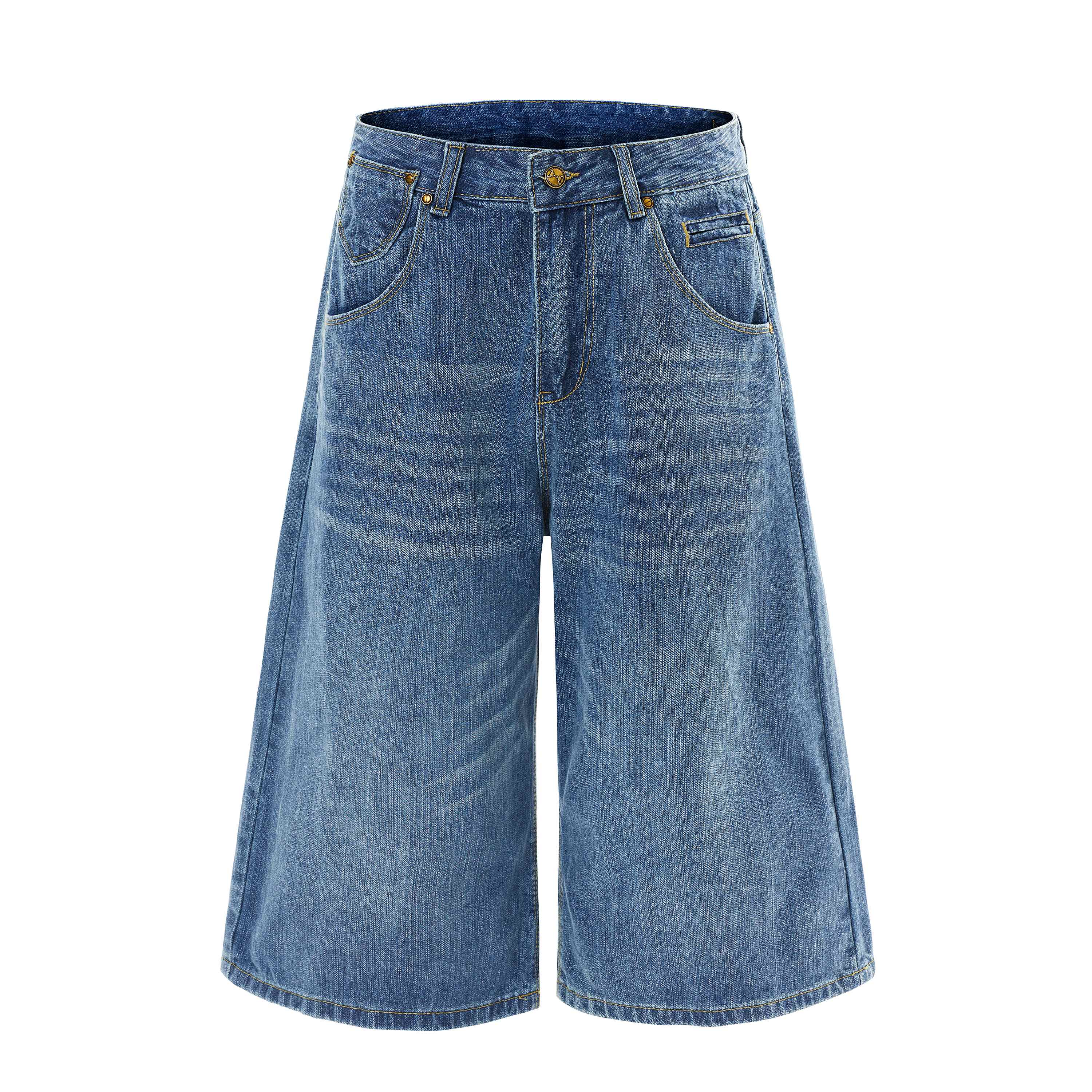 Omirad Vintage Wide-Leg Denim Shorts