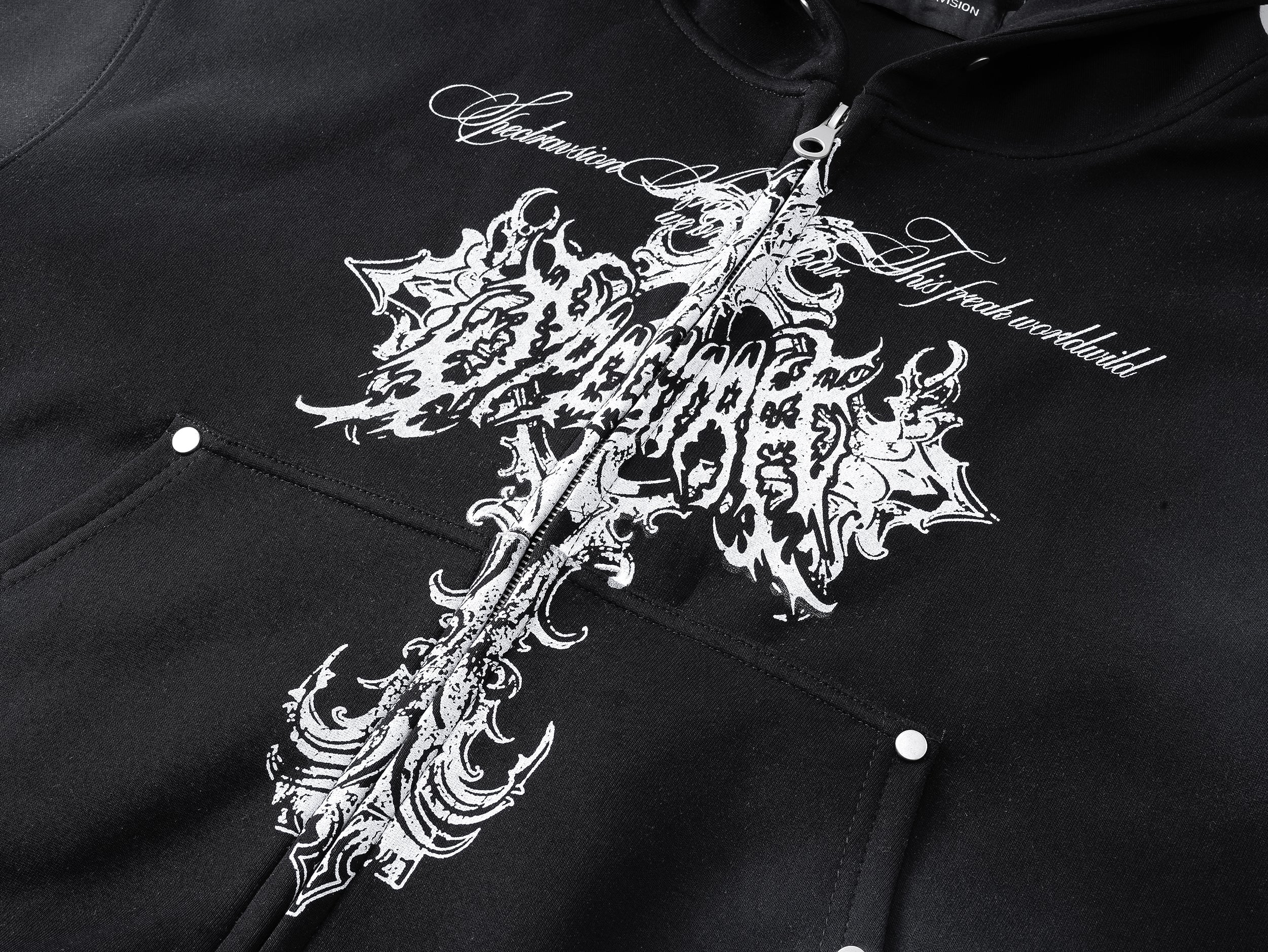 Omirad Gothic Cross Zip Hoodie