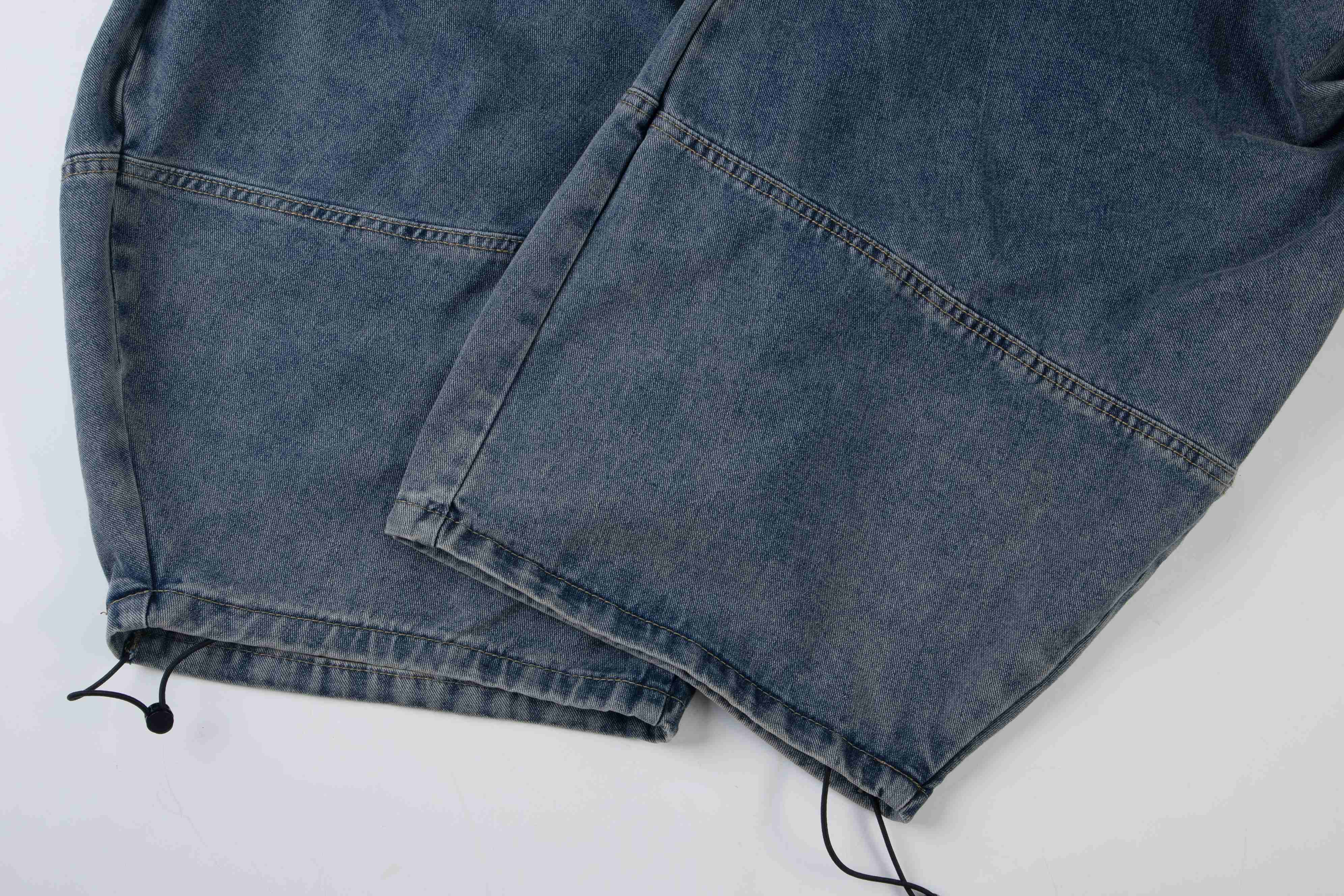 Omirad Layered Plaid Baggy Jeans