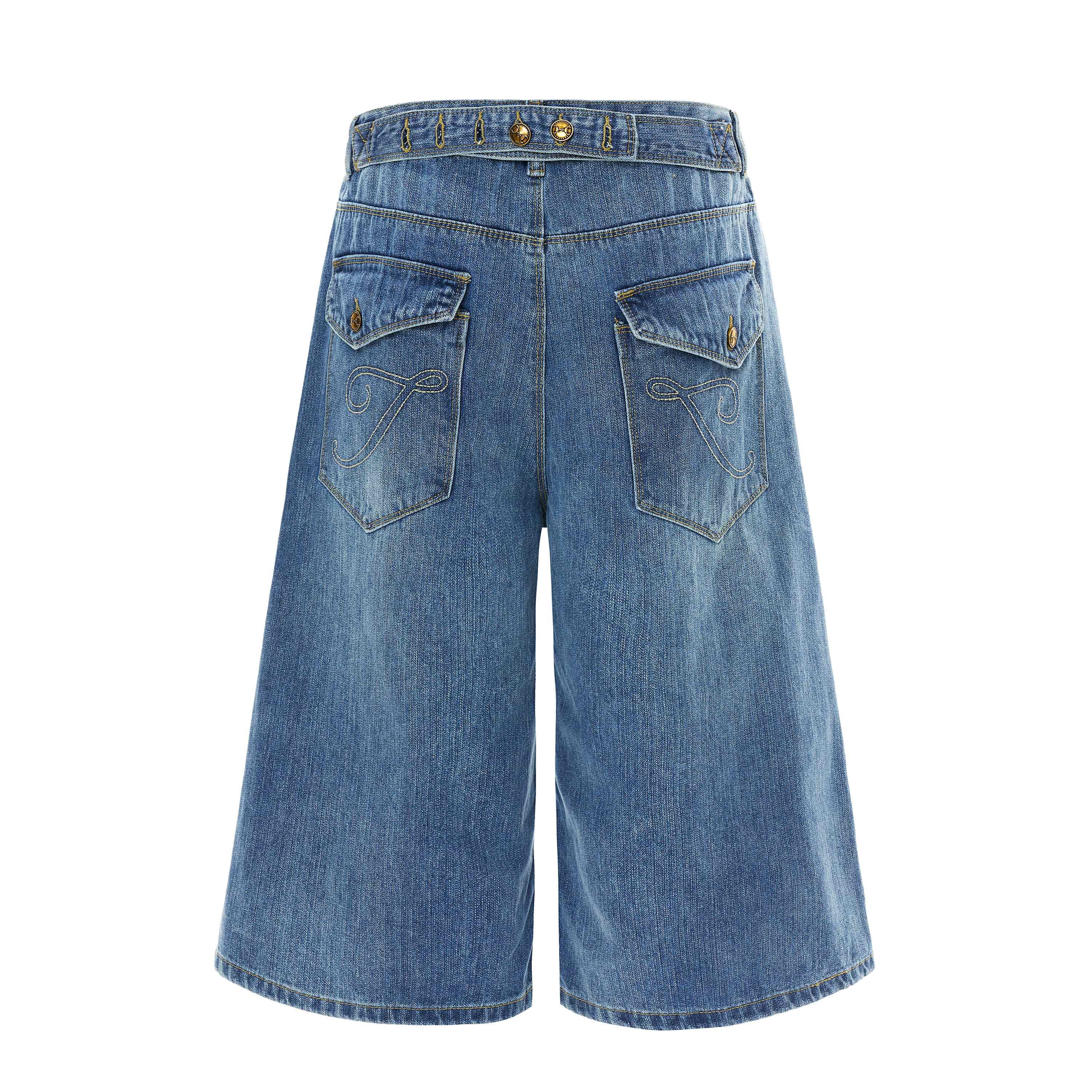 Omirad Vintage Wide-Leg Denim Shorts