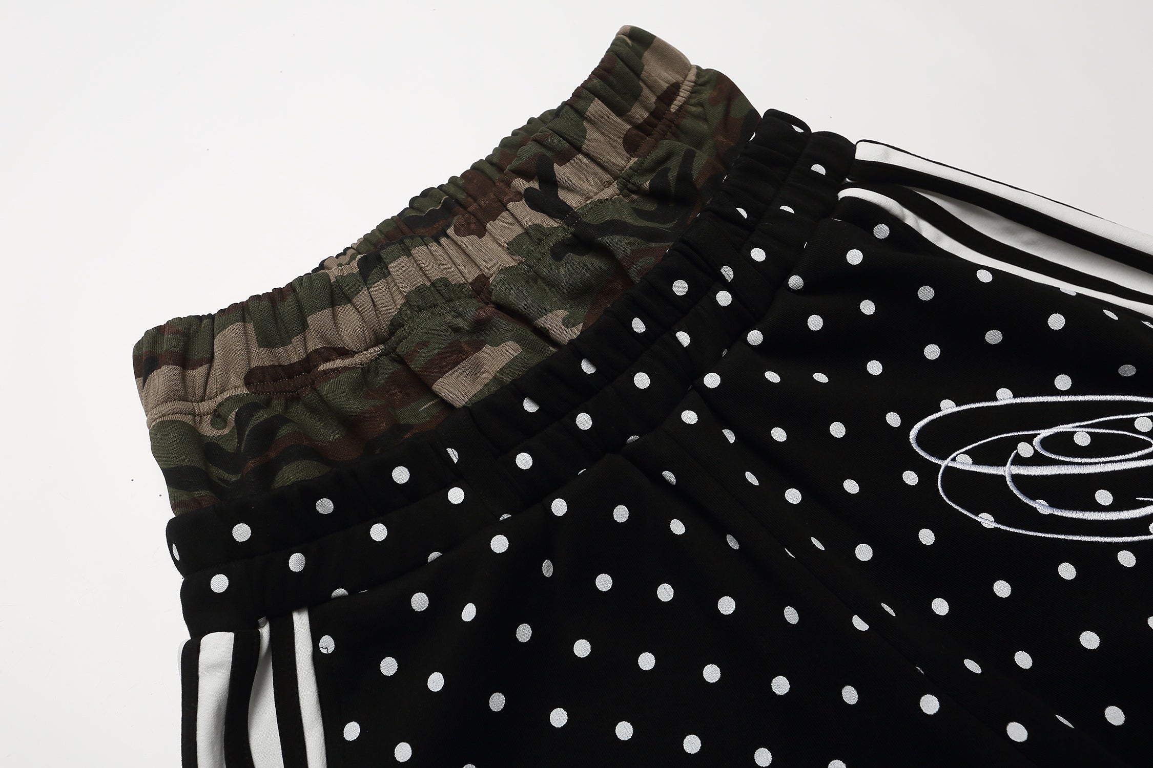Omirad Polka Dot Camo Waist Shorts