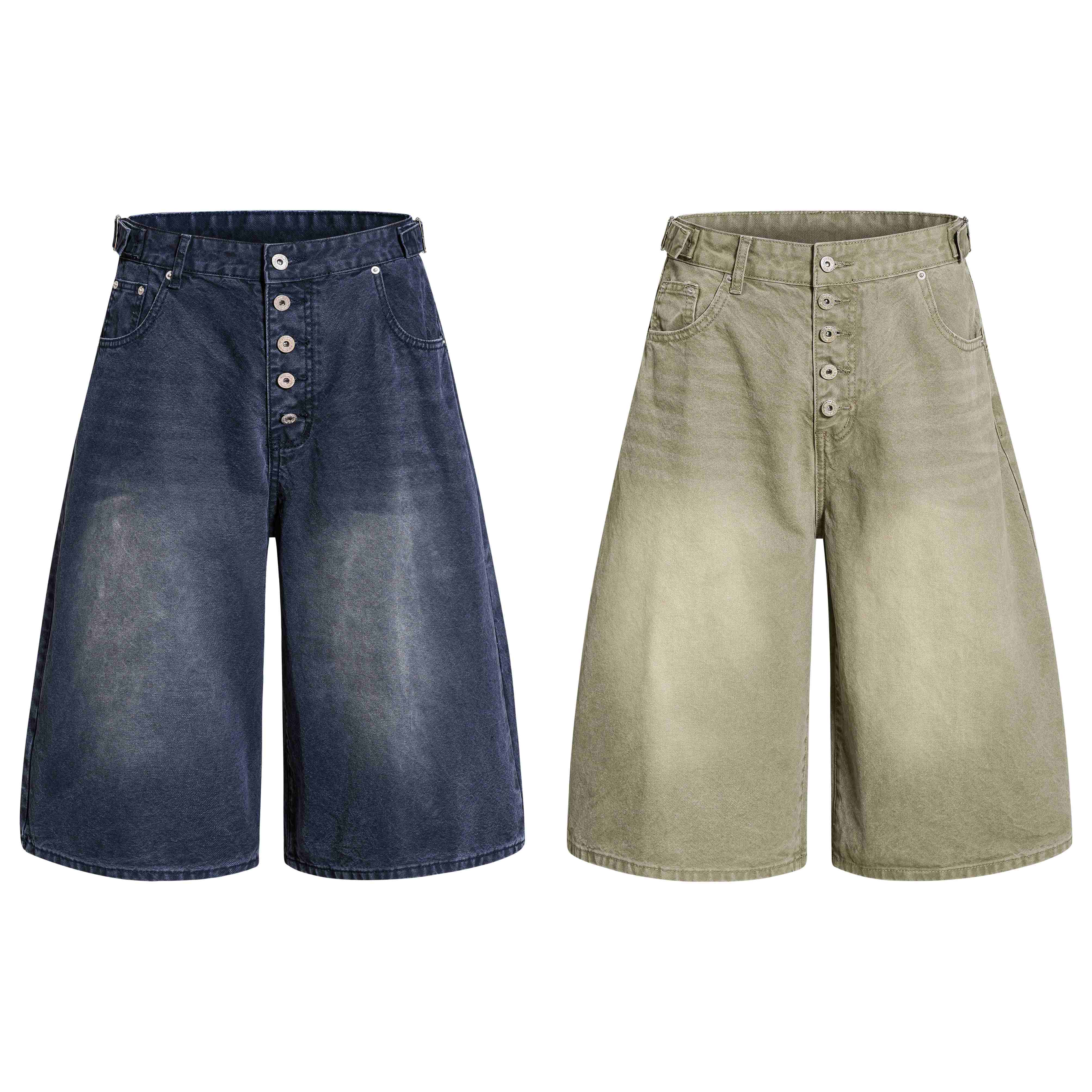 Omirad Vintage Wide-Leg Denim Shorts
