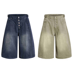 Omirad Vintage Wide-Leg Denim Shorts