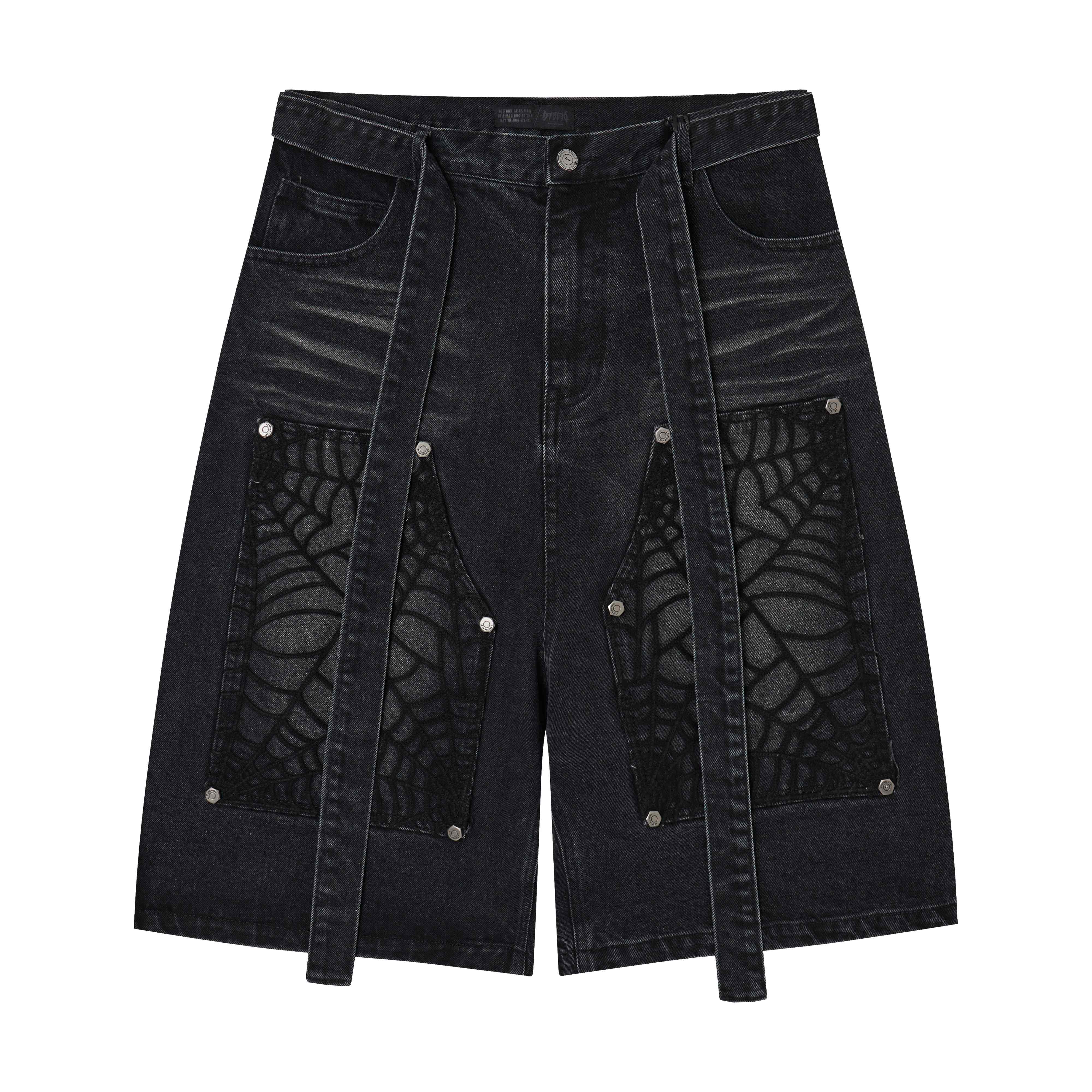 Omirad Web Panel Strap Denim Shorts