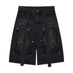 Omirad Web Panel Strap Denim Shorts