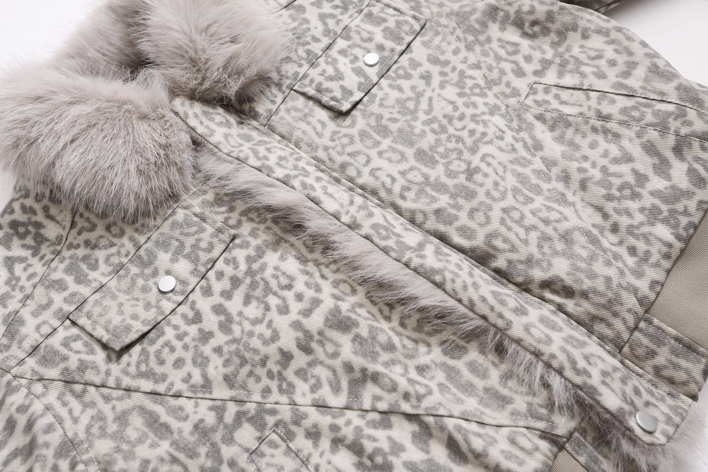 Omirad Leopard Faux Fur Collar Jacket