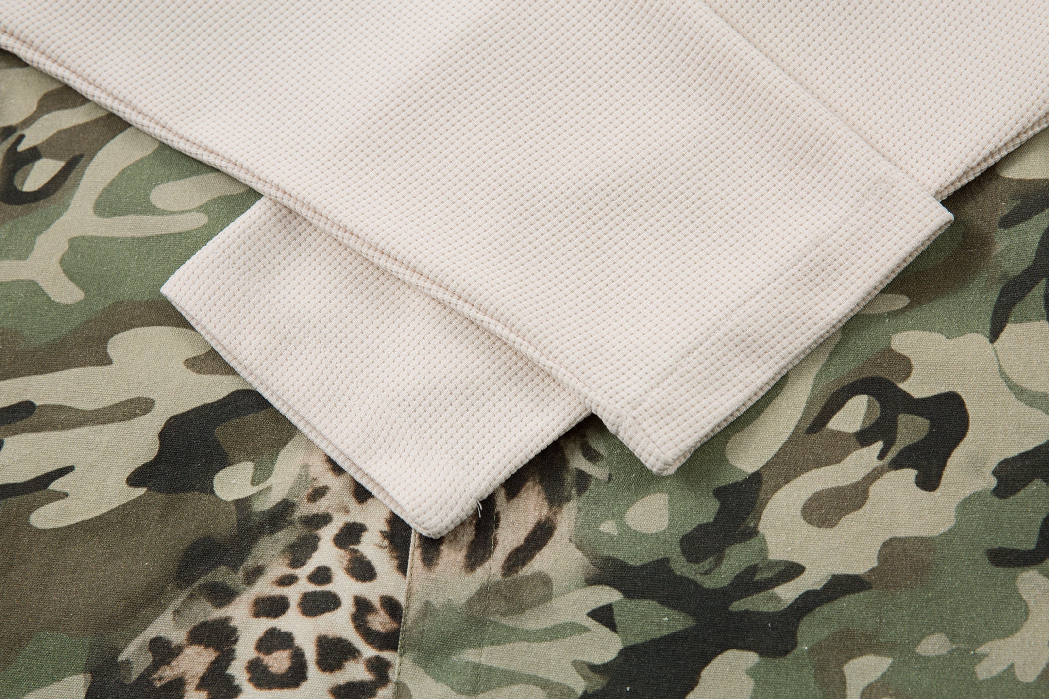 Omirad Layered Camo-Leopard Short-Sleeve Shirt