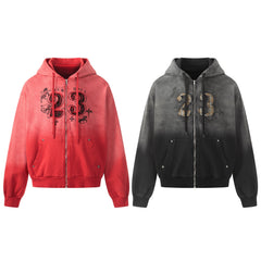 Omirad Gradient Graphic Zip-Up Hoodie