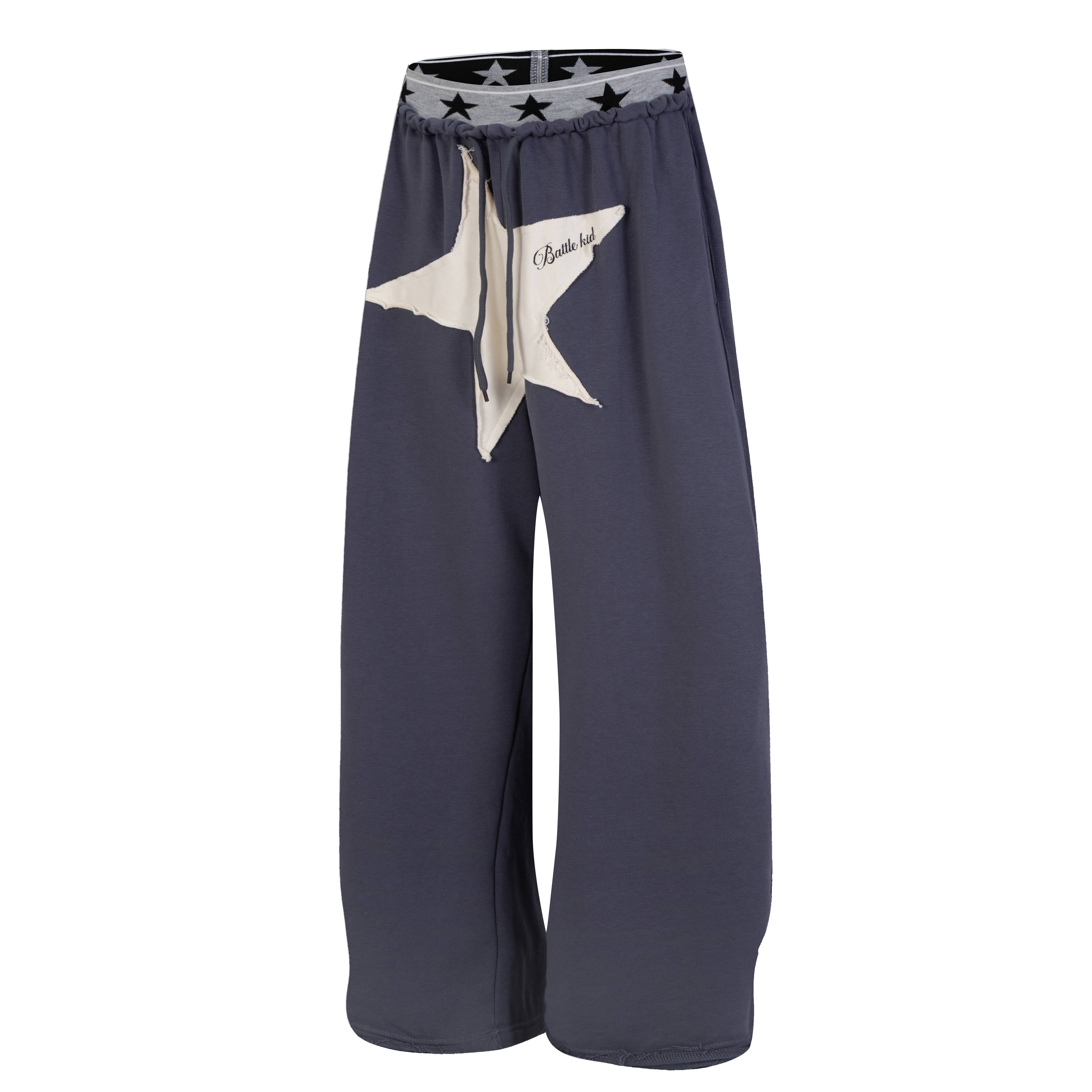 Omirad Star Patch Wide-Leg Sweatpants