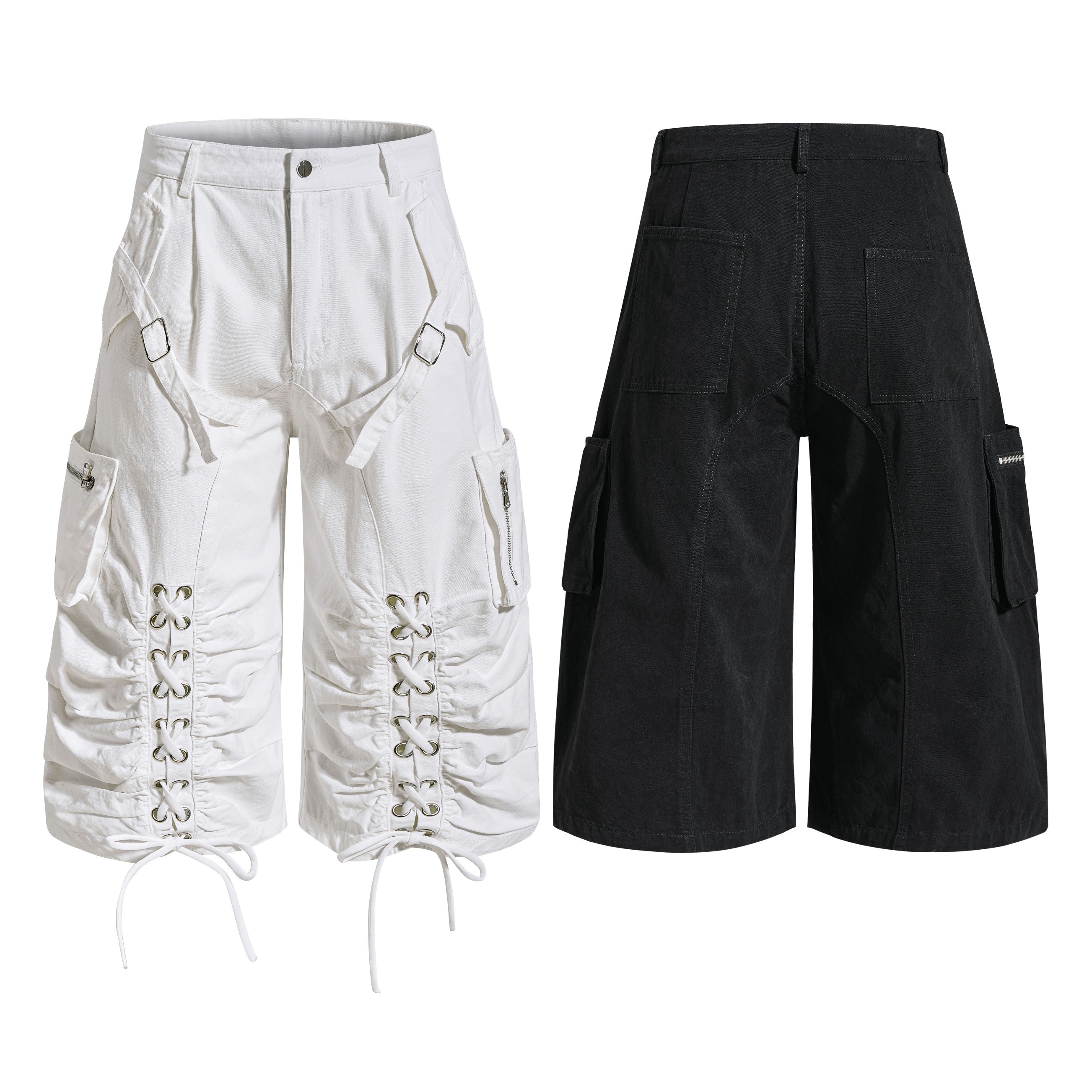 Omirad Lace-Up Utility Cargo Shorts