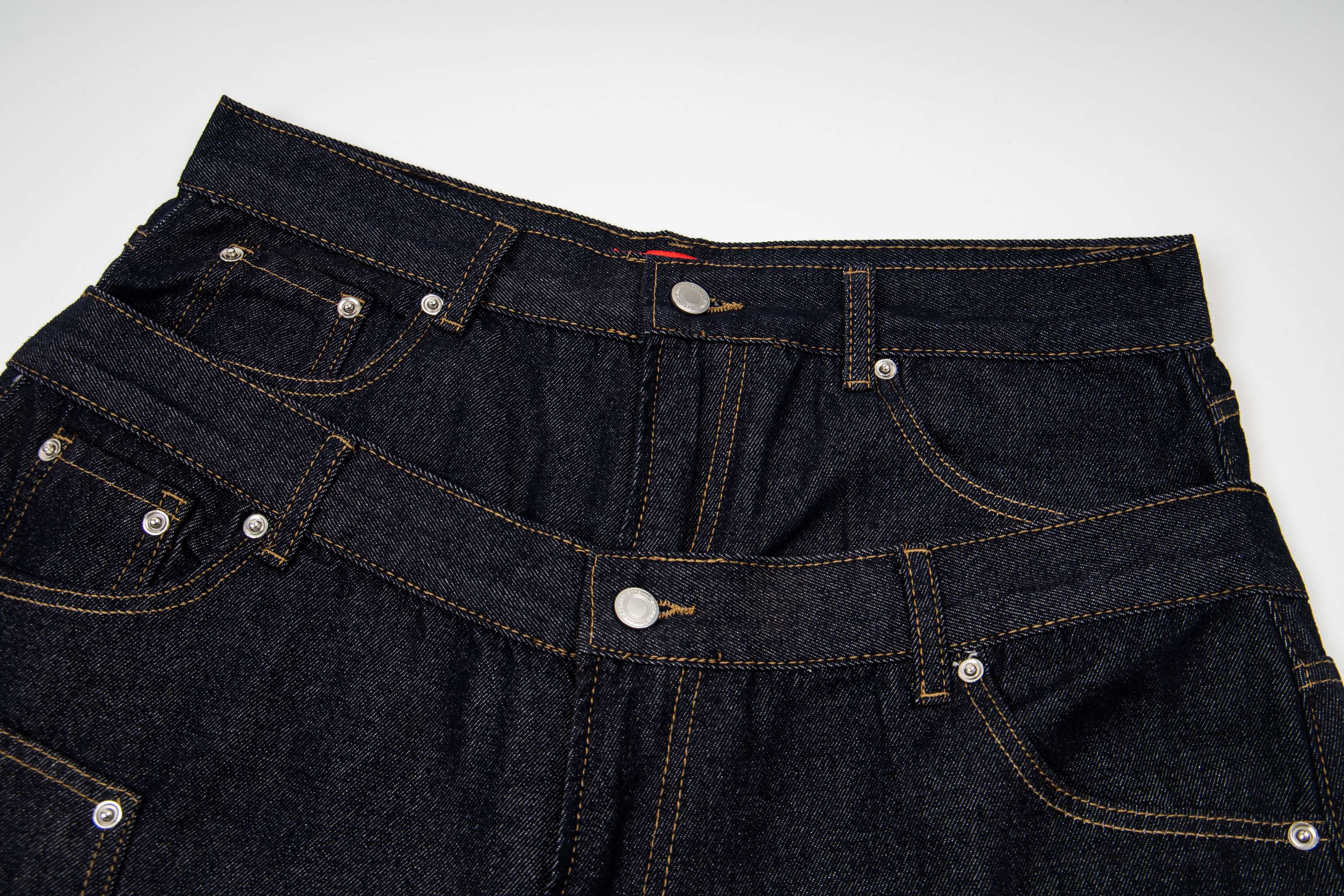 Omirad “Double Waist Panel Denim Shorts”