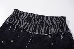 Omirad Layered Zebra Wide-Leg Jeans