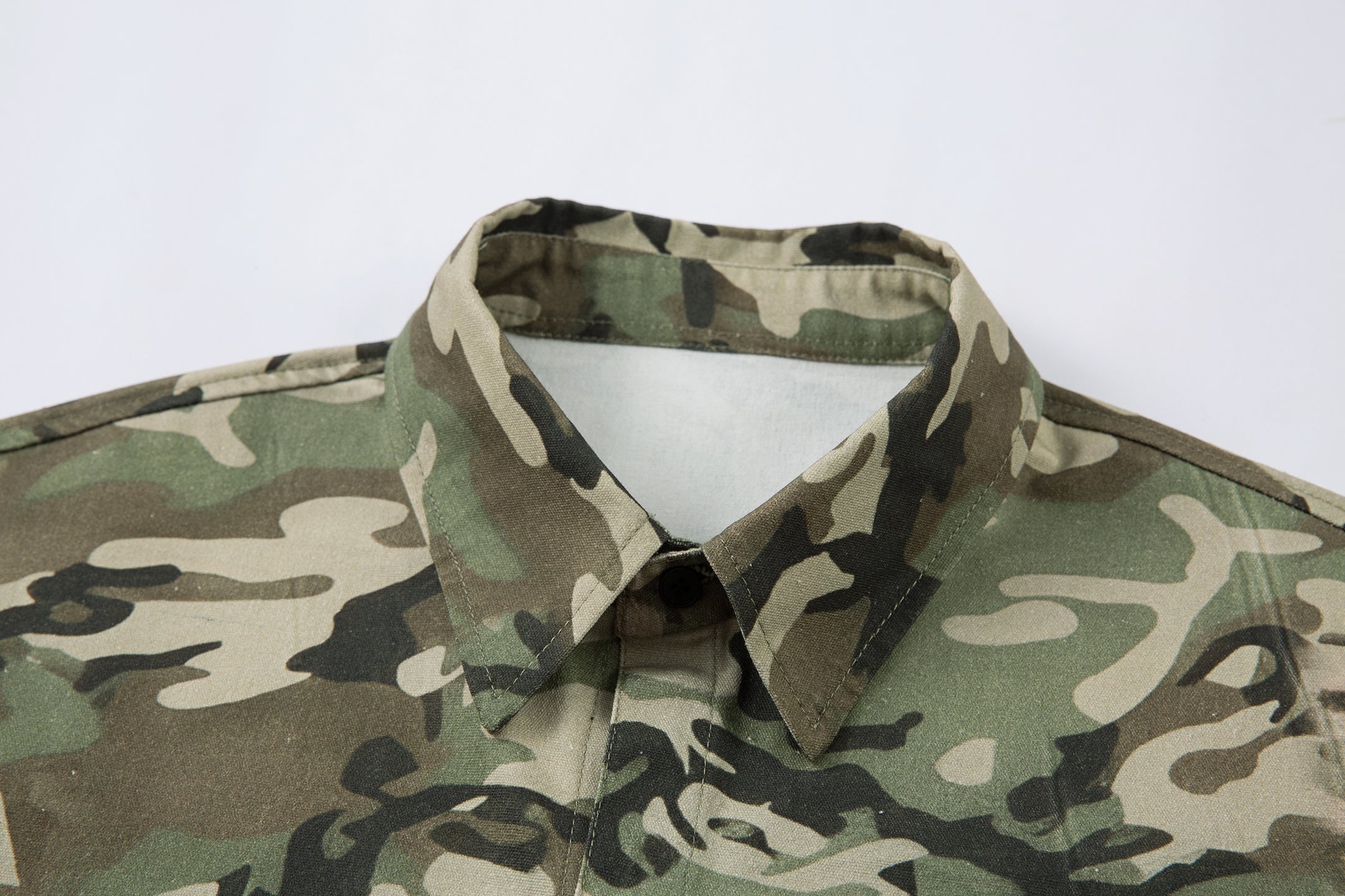 Omirad Layered Camo-Leopard Short-Sleeve Shirt