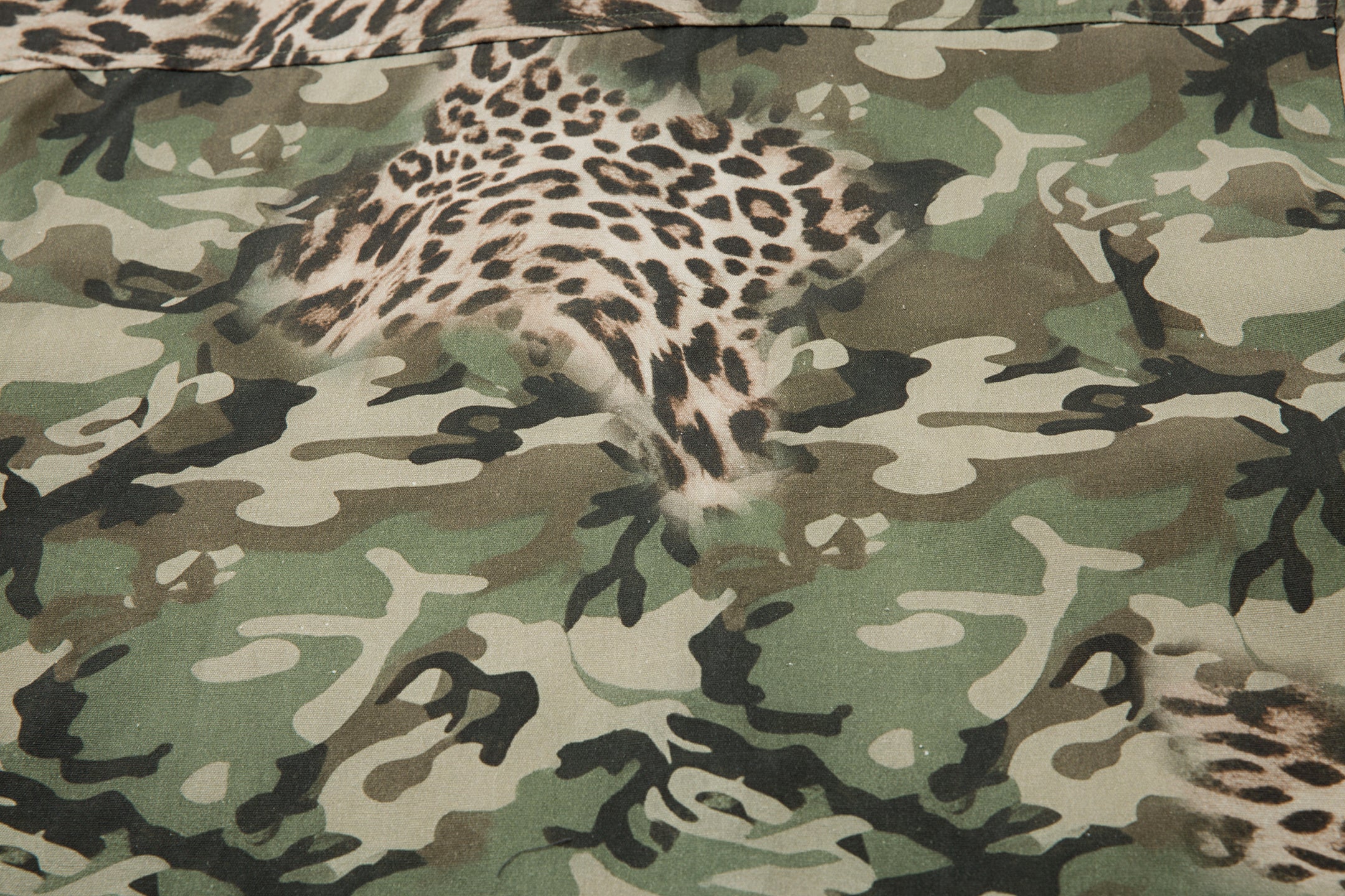 Omirad Layered Camo-Leopard Short-Sleeve Shirt