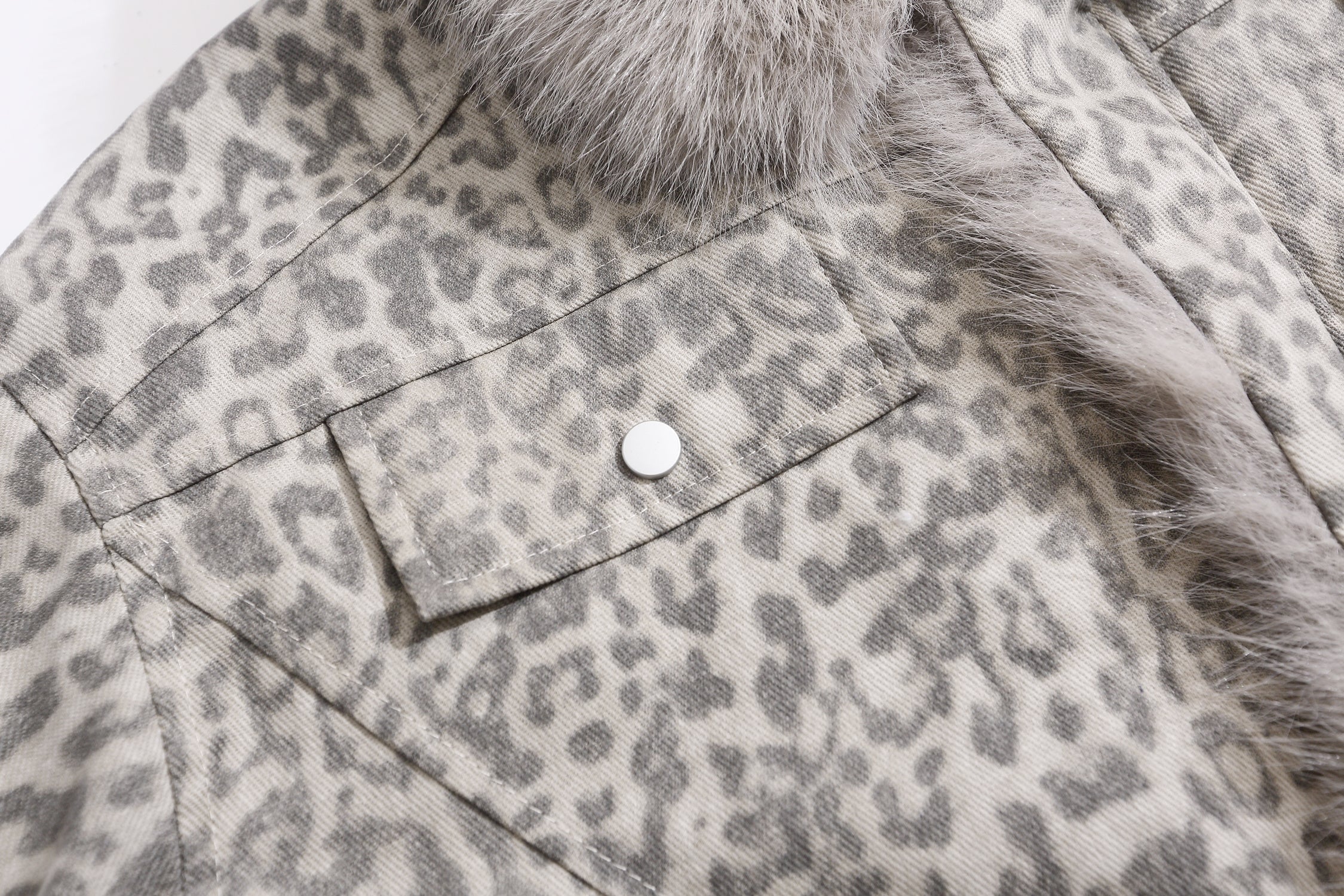 Omirad Leopard Faux Fur Collar Jacket