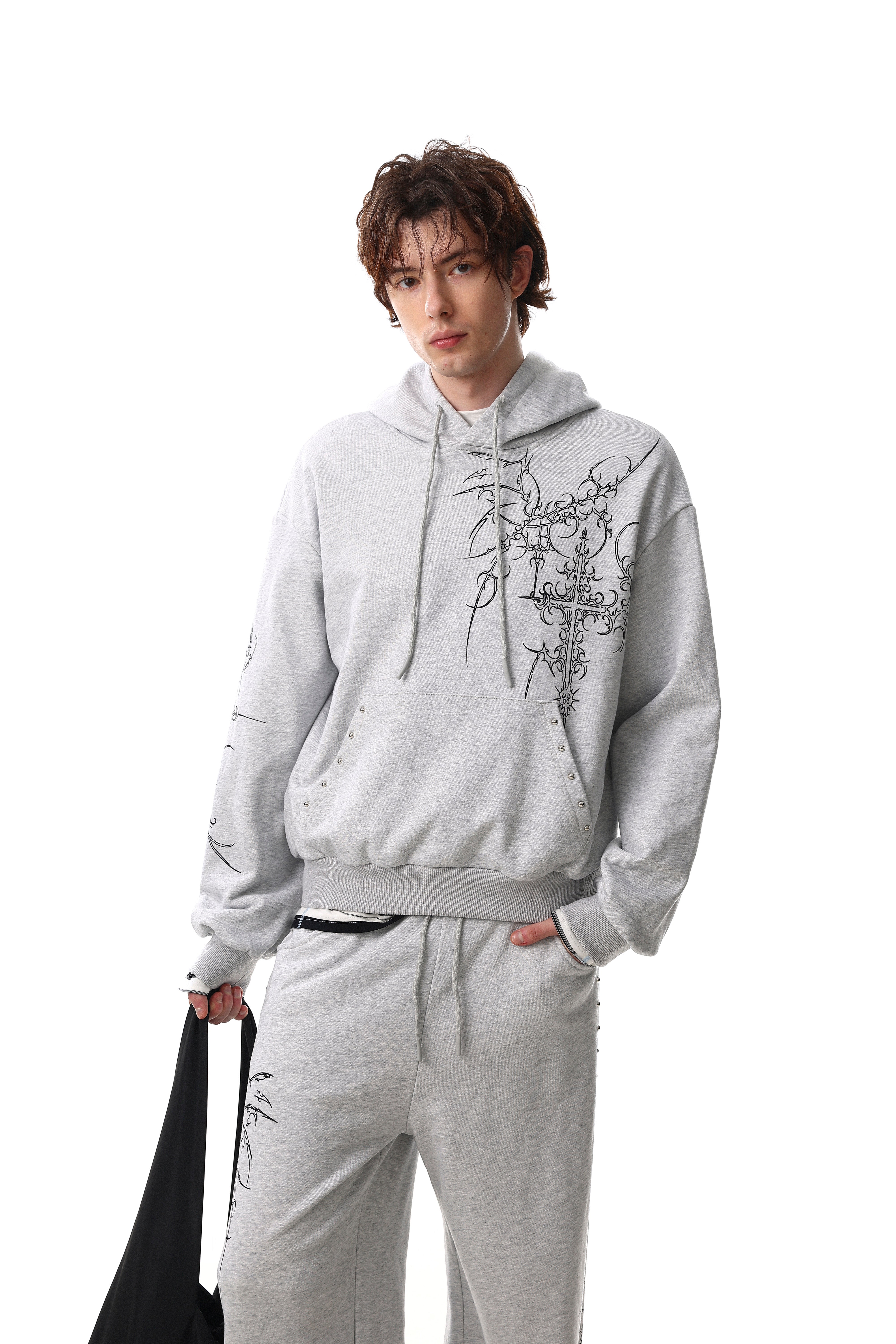 Omirad Gothic Cross Graphic Hoodie