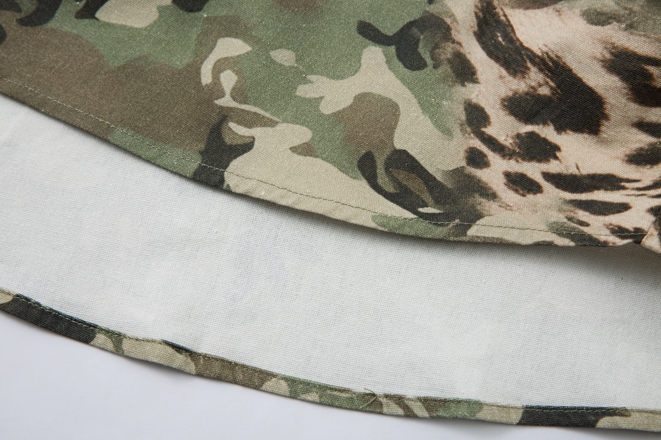 Omirad Layered Camo-Leopard Short-Sleeve Shirt