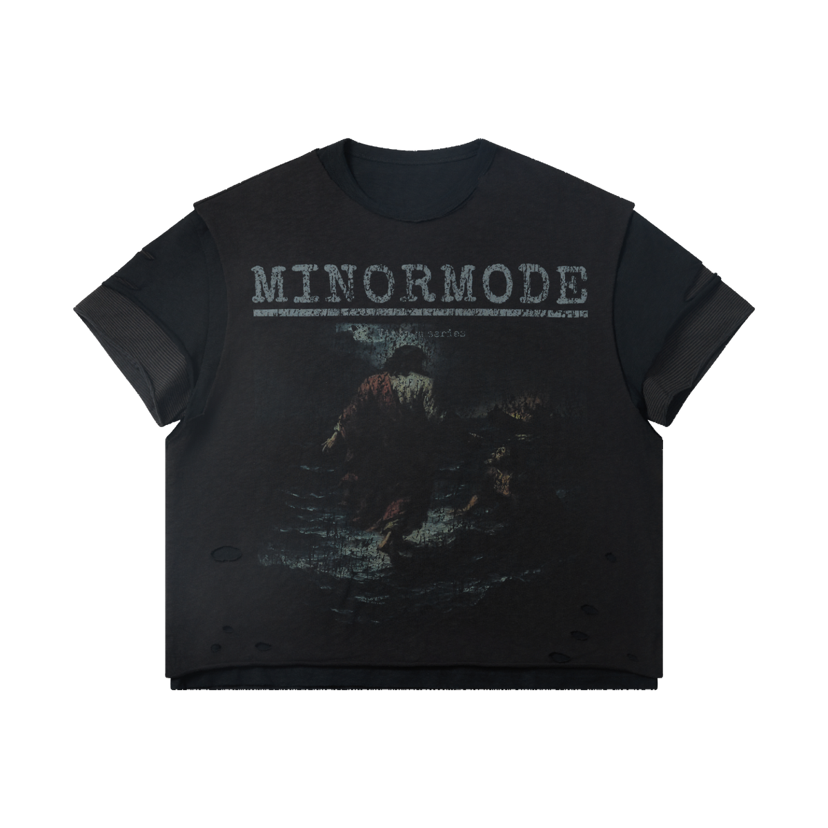 Omirad Distressed Layered Graphic Tee