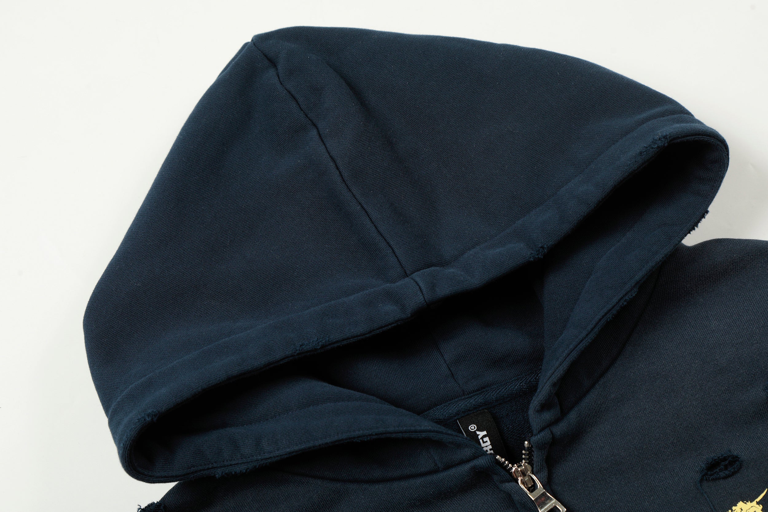 Omirad Distressed Crest Zip-Up Hoodie