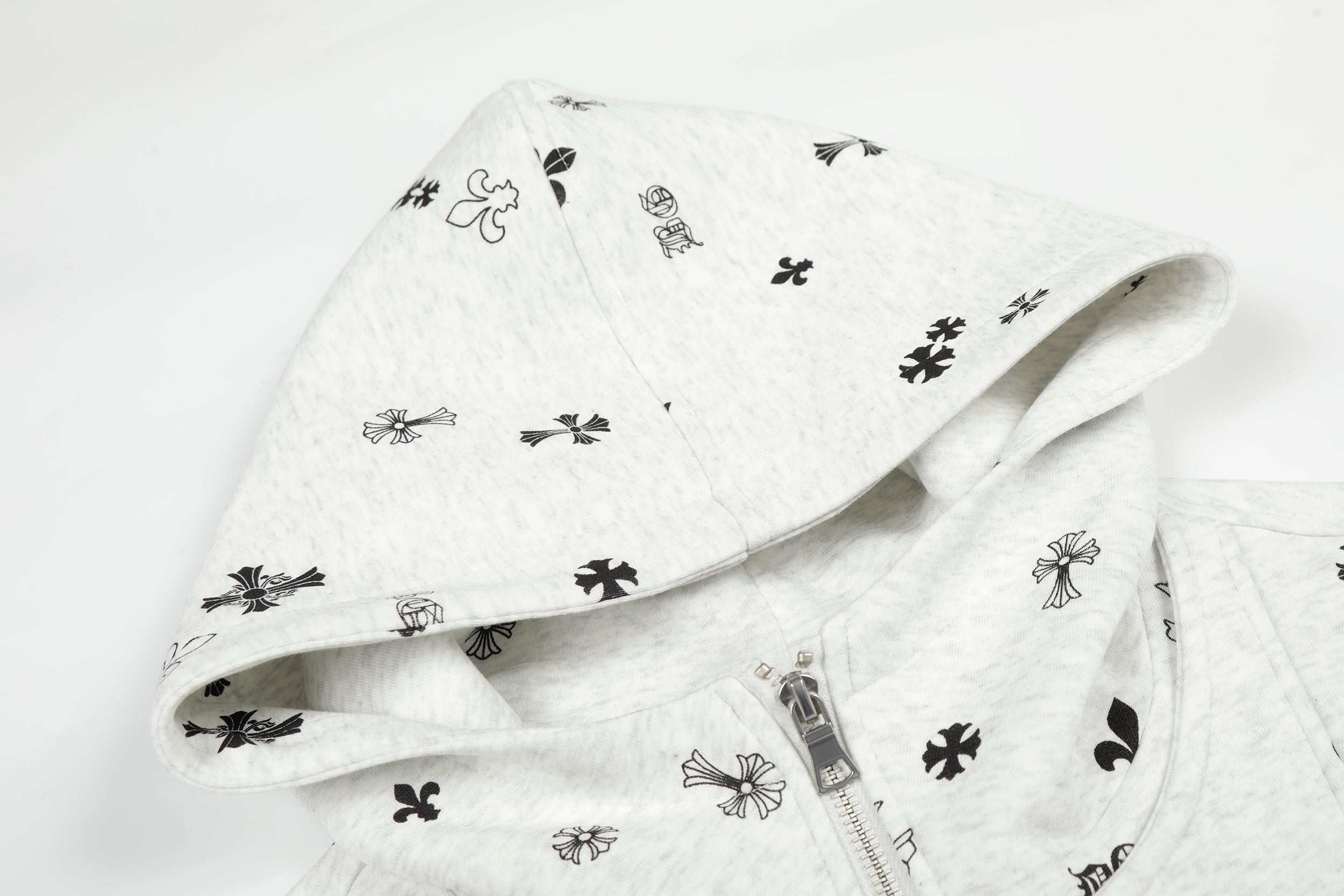 Omirad All-Over Cross Print Hooded Jacket