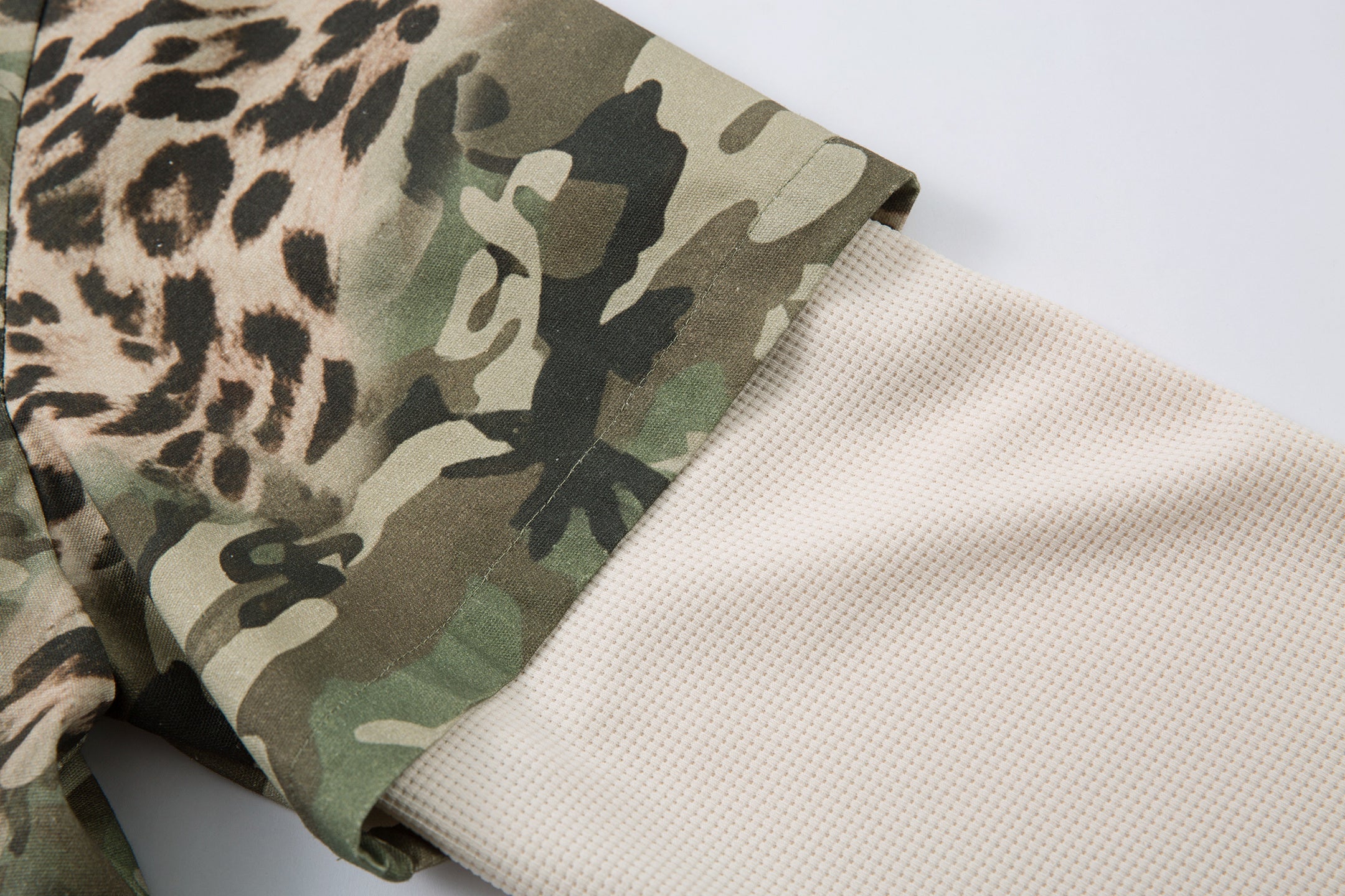 Omirad Layered Camo-Leopard Short-Sleeve Shirt