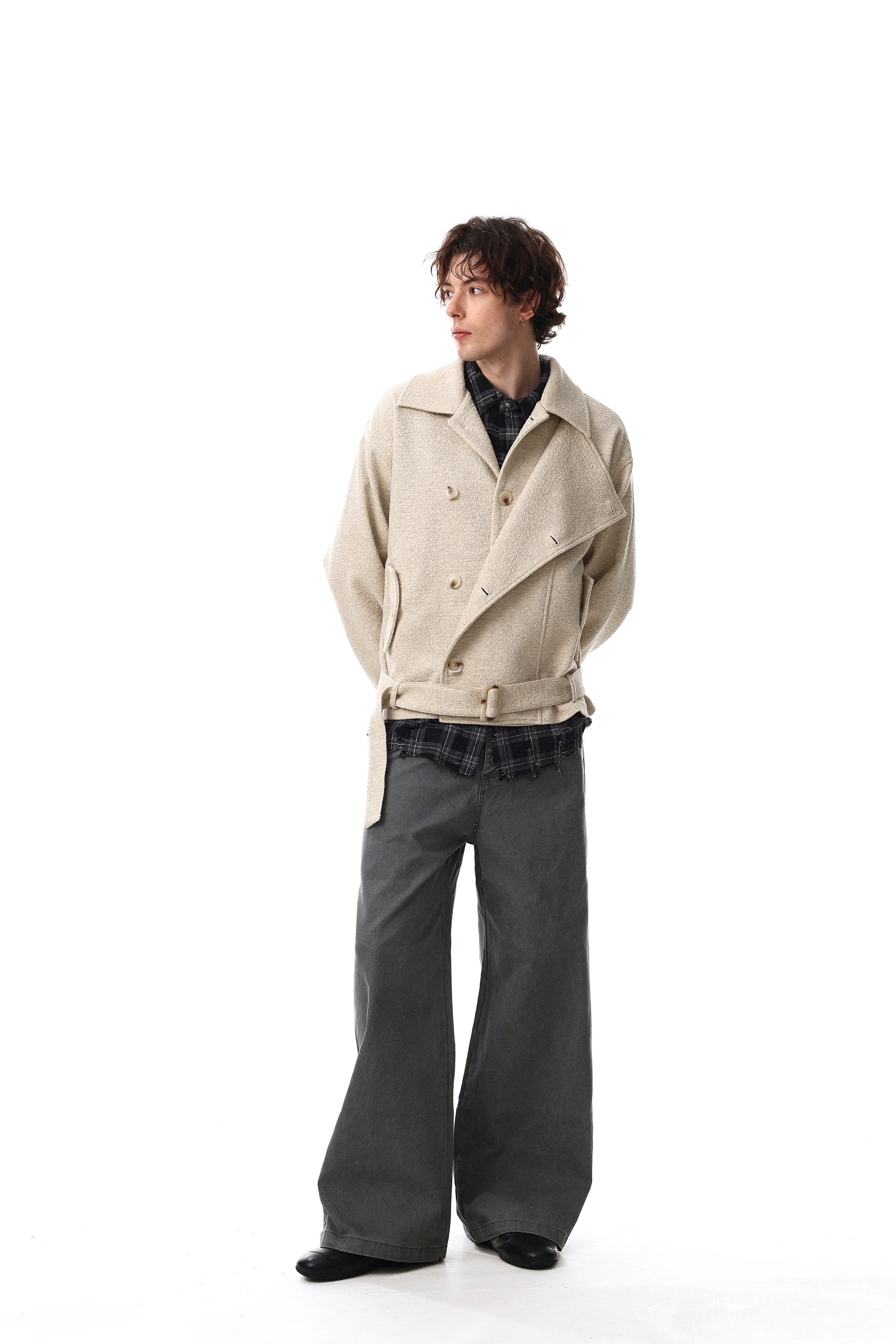 Omirad Belted Cropped Jacket