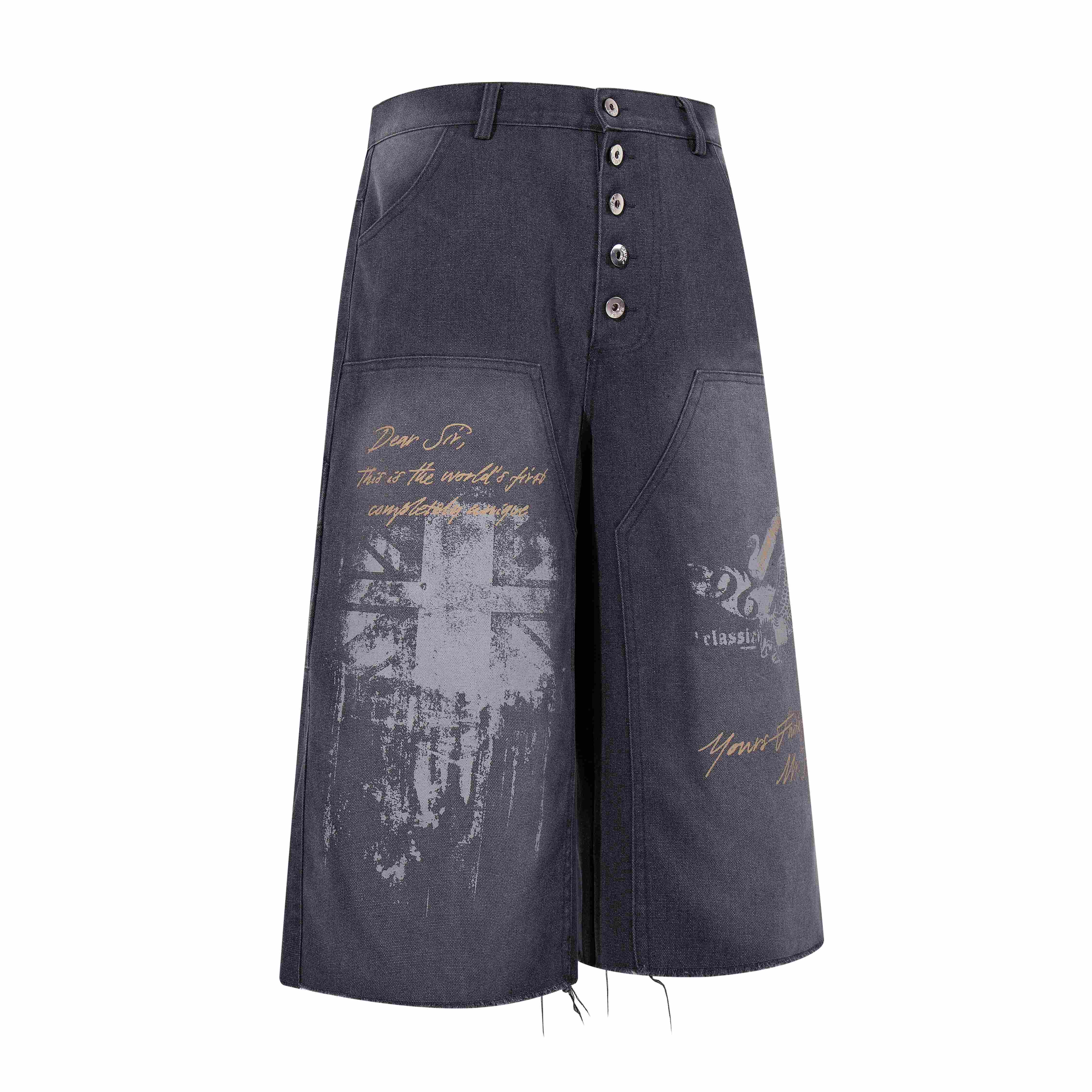Omirad Vintage Graphic Denim Shorts
