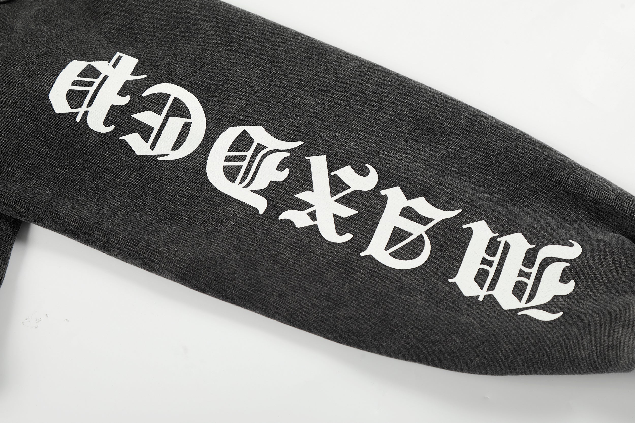 Omirad Distressed Graphic Zip Hoodie