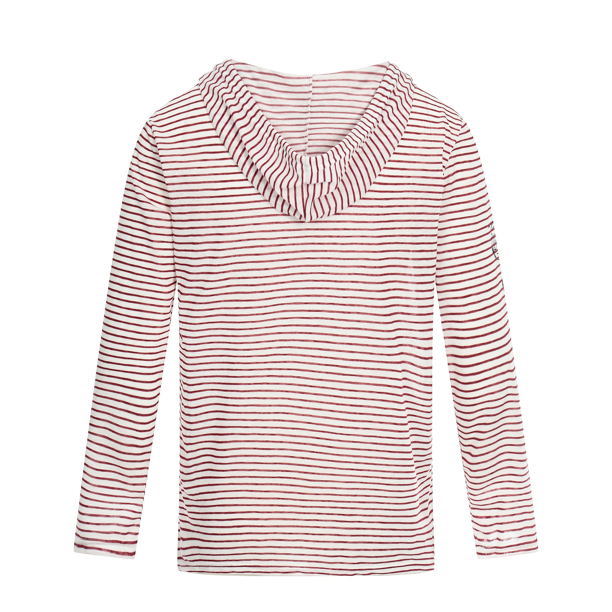 Omirad Striped Graphic Hooded Long Sleeve Tee