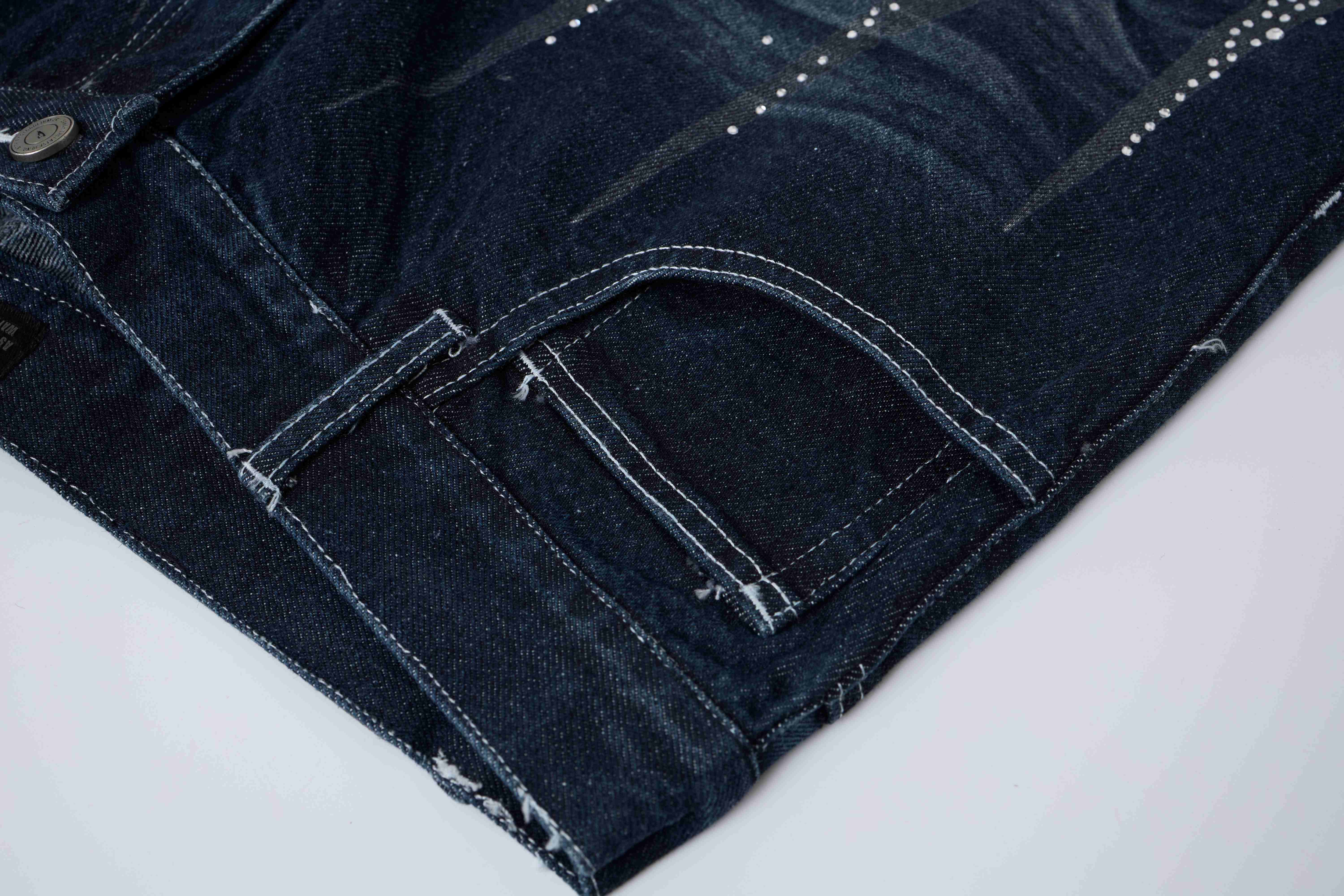 Omirad Rhinestone Wash Denim Shorts