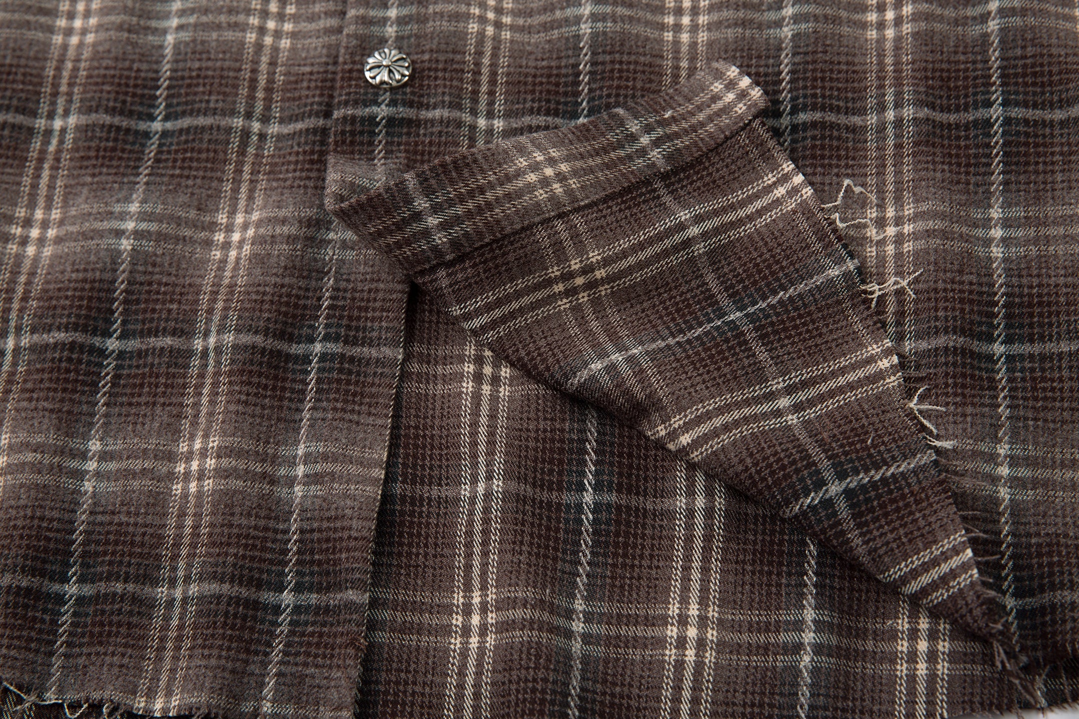 Omirad Layered Plaid Fringe Shirt