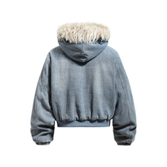 Omirad Fur-Trim Washed Hooded Jacket