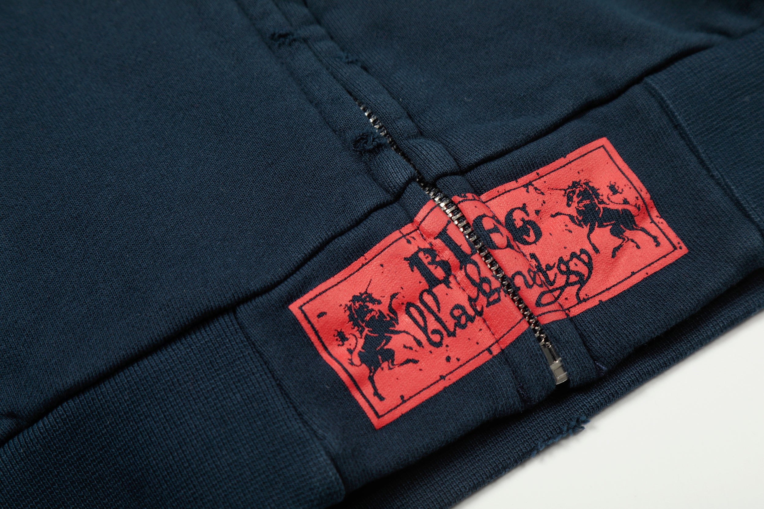 Omirad Distressed Crest Zip-Up Hoodie