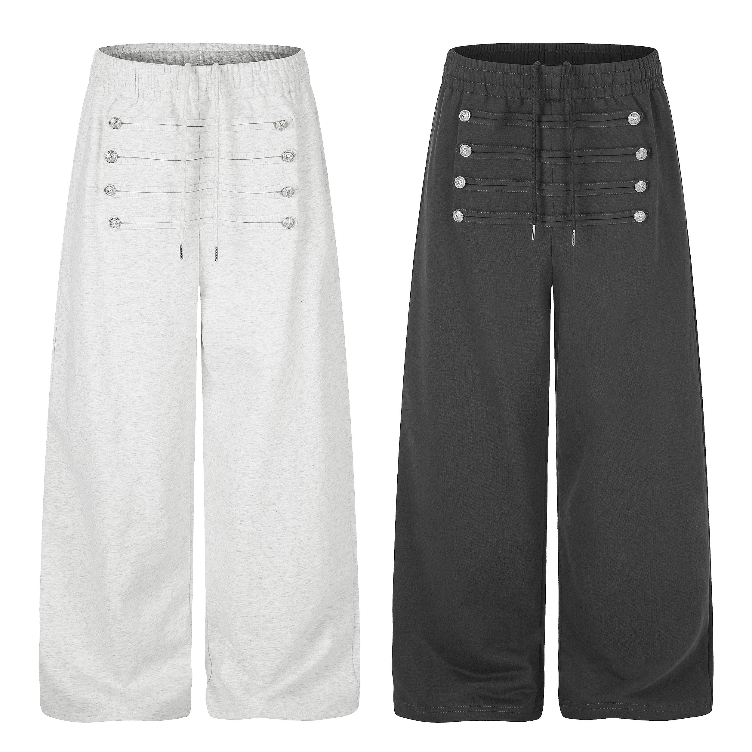 Omirad Military Button Wide Leg Sweatpants